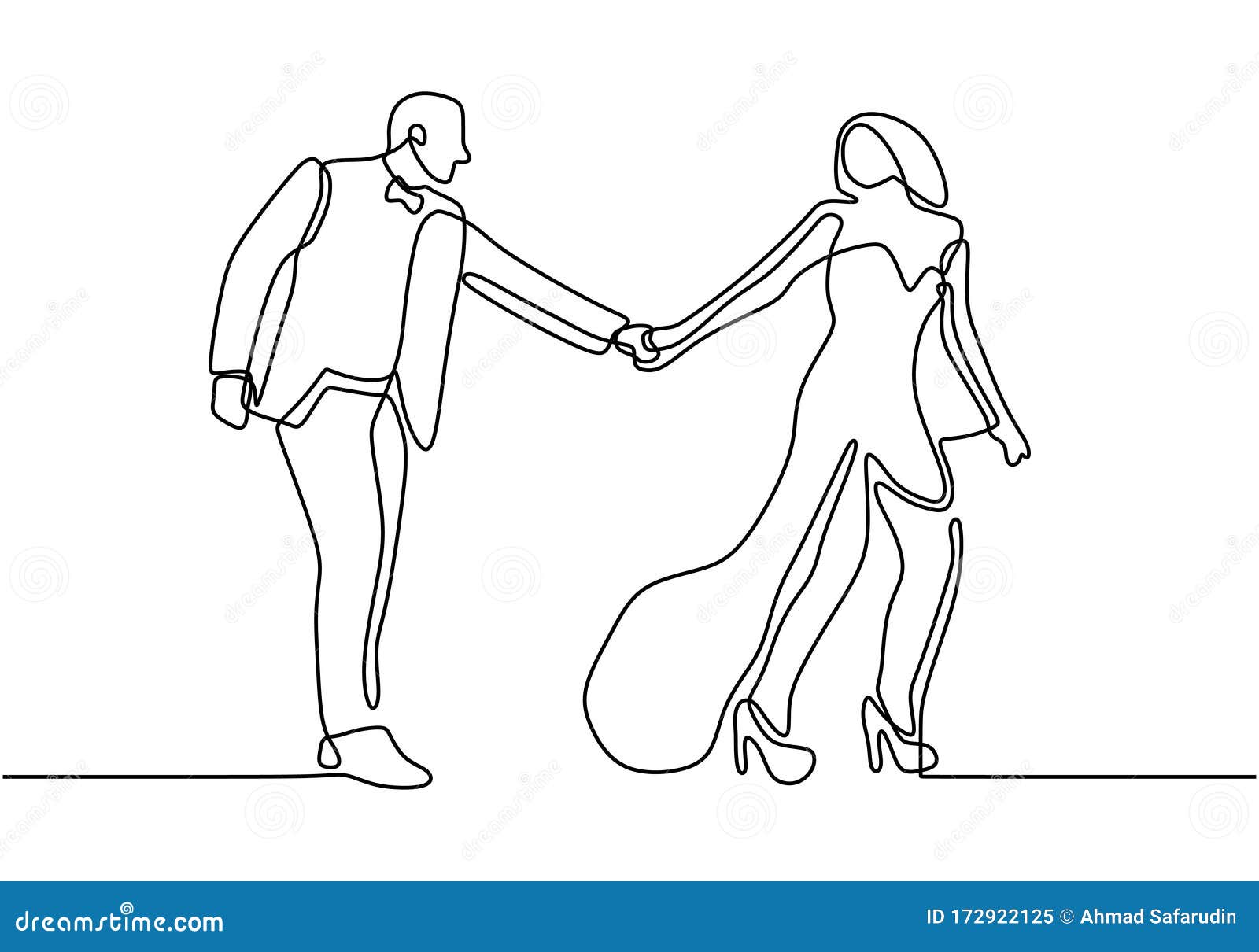 Premium Vector | Couple holding hands valentines day line drawing