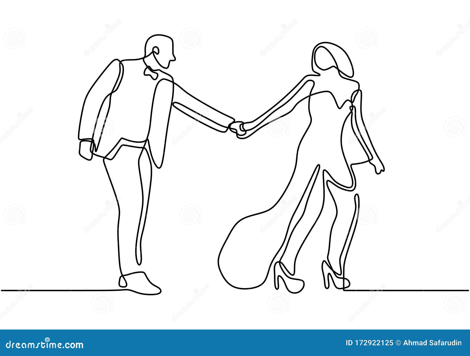 Continuous One Line Drawing of Couple Holding Hands. Concept of Romantic  and Act of Kindness. a Man Share Love with His Partner Stock Vector -  Illustration of sketch, male: 161080135