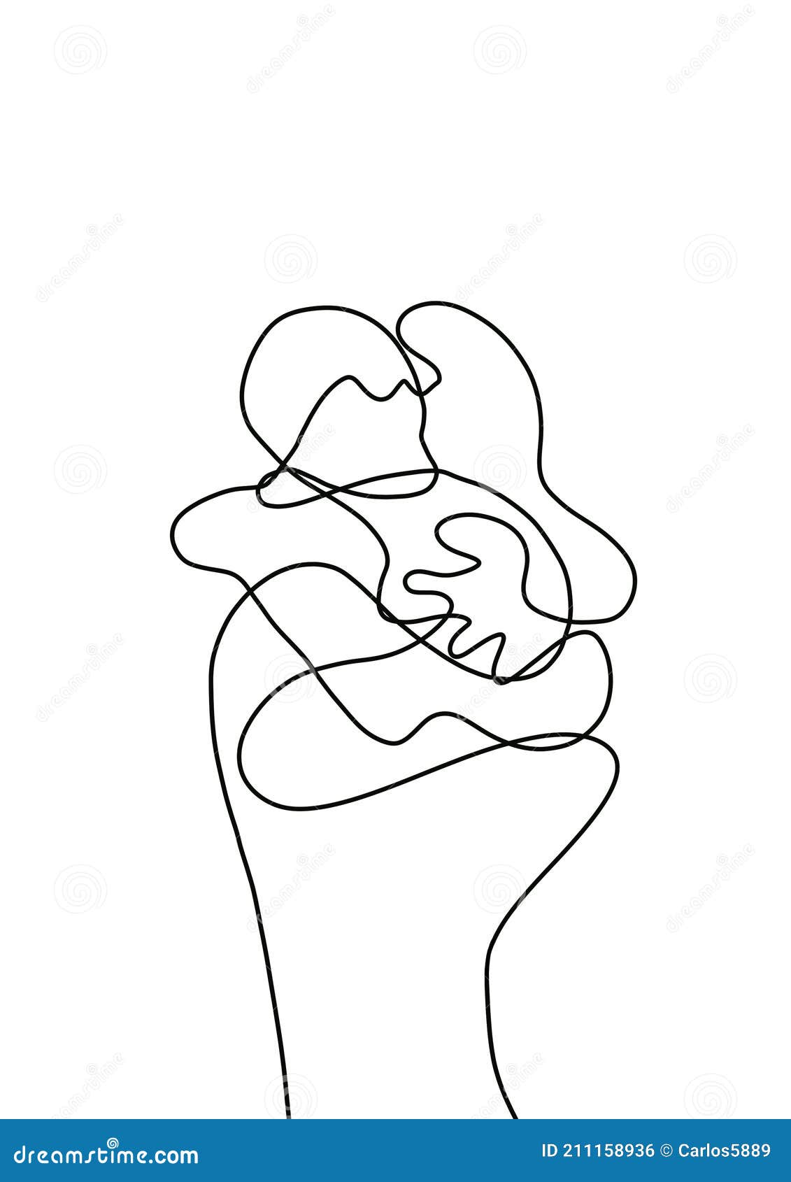 Romantic couple one continuous line art drawing vector illustration  minimalism style Stock Vector