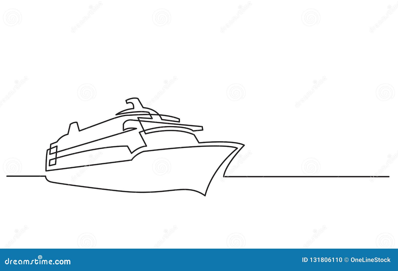 line drawing of cruise ship