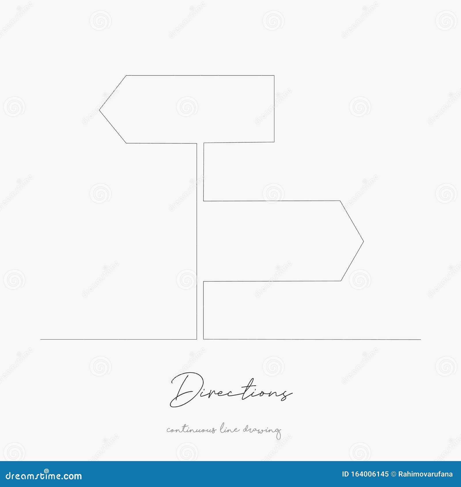 Continuous Line Drawing. Directions. Simple Vector Illustration