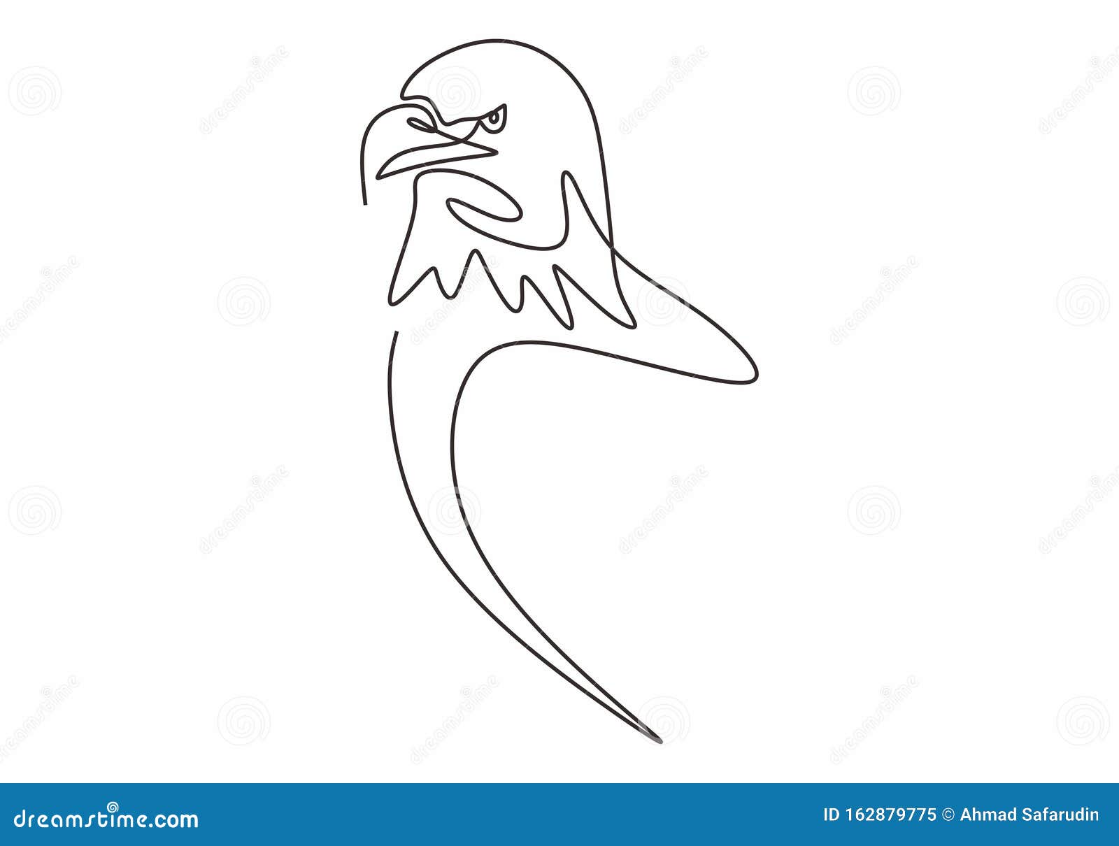 Continuous Line Drawing of Eagle or Falcon Head. Hawk Vector Illustration  Animal Bird Minimalism for Tattoo, Logo, and Poster Stock Illustration -  Illustration of freedom, sketch: 162879775
