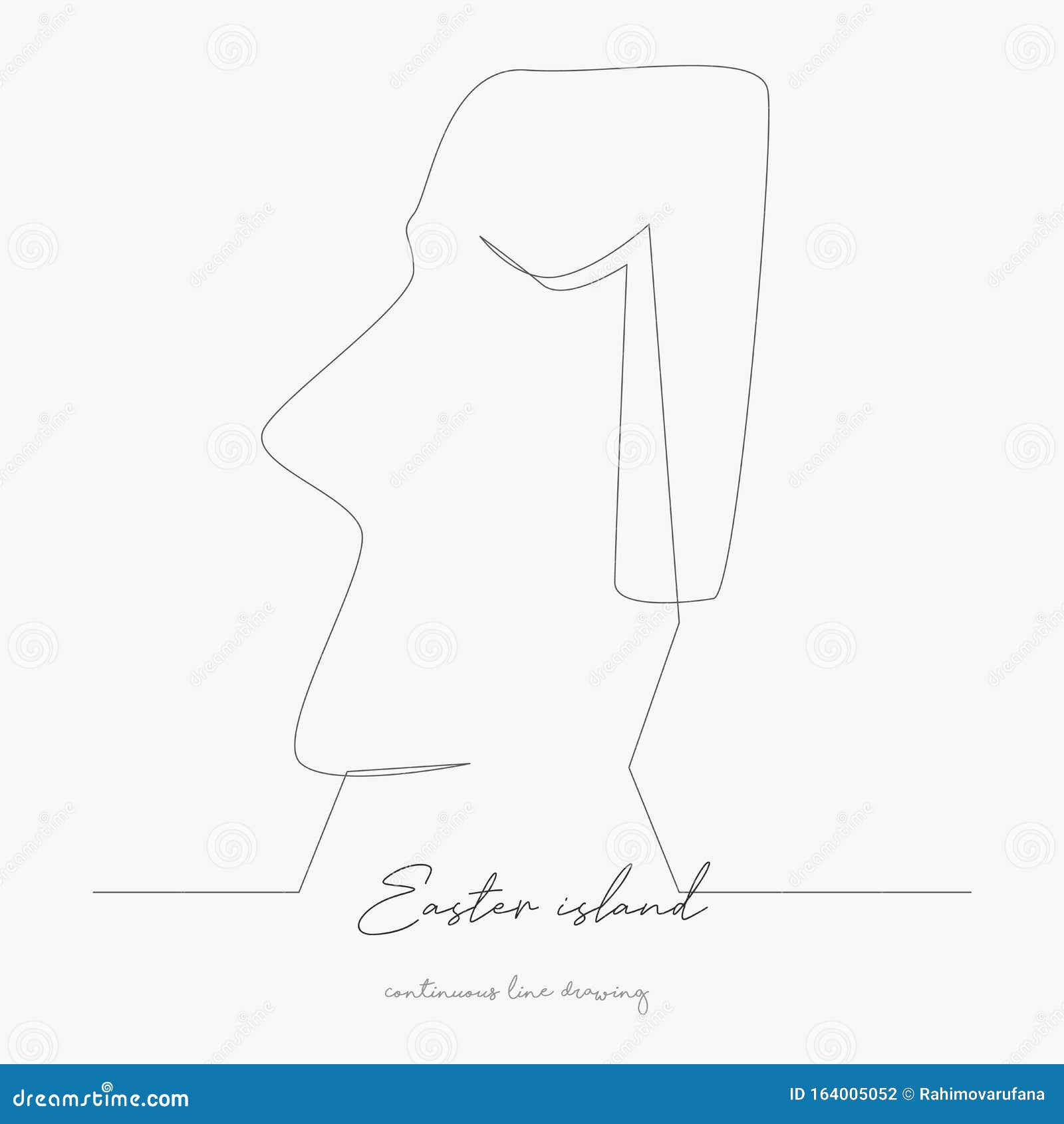Download Continuous Line Drawing. Easter Island. Simple Vector ...