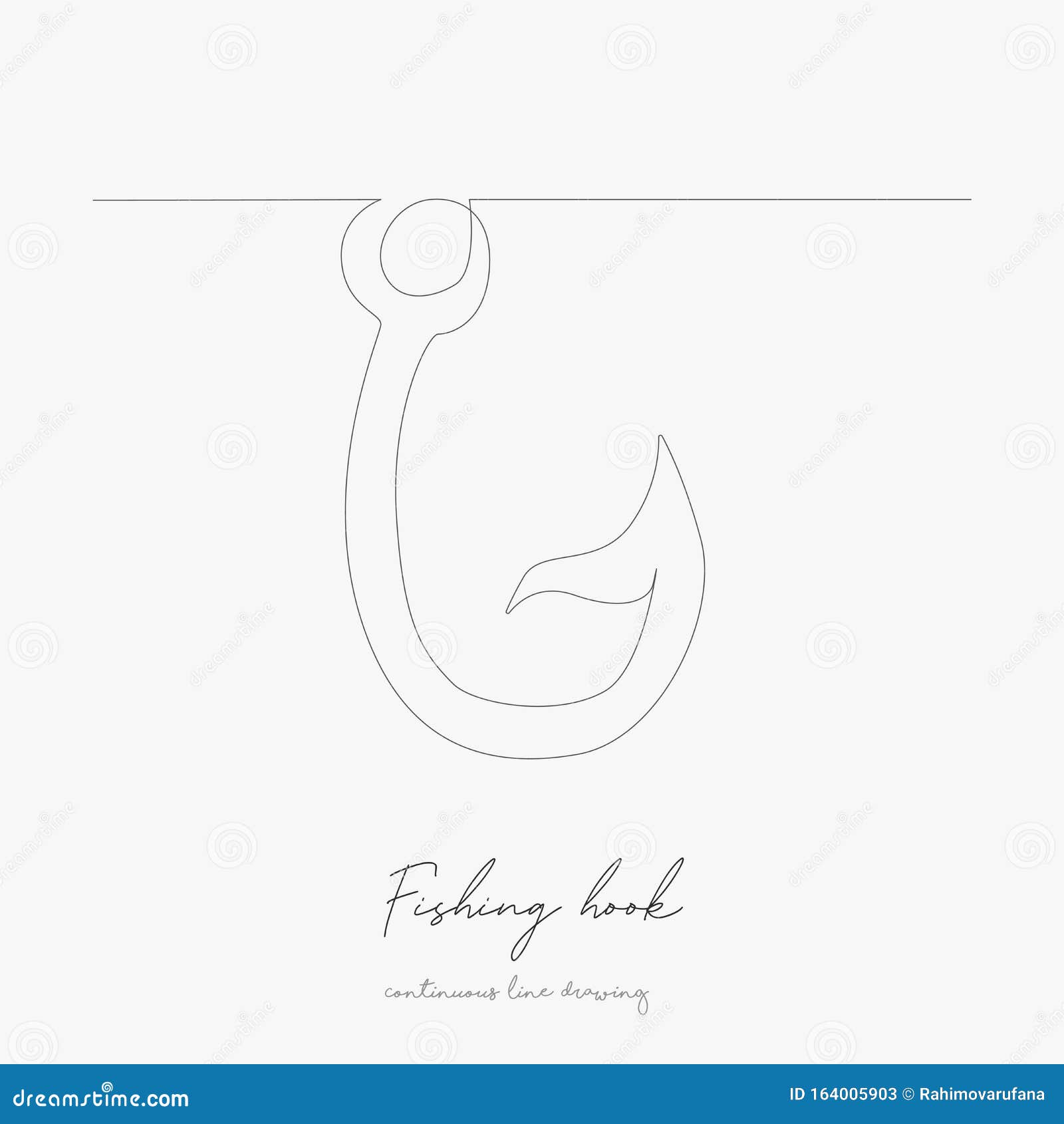 Continuous Line Drawing. Fishing Hook. Simple Vector Illustration. Fishing  Hook Concept Hand Drawing Sketch Line Stock Vector - Illustration of drawing,  fishing: 164005903