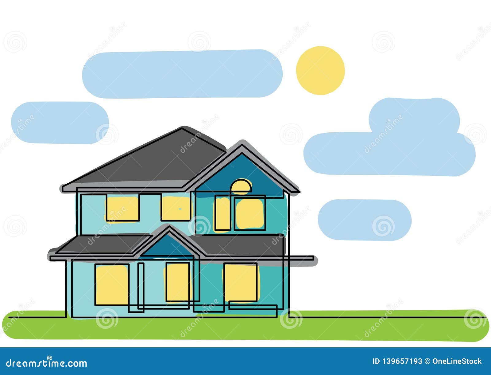 line drawing house clipart porch