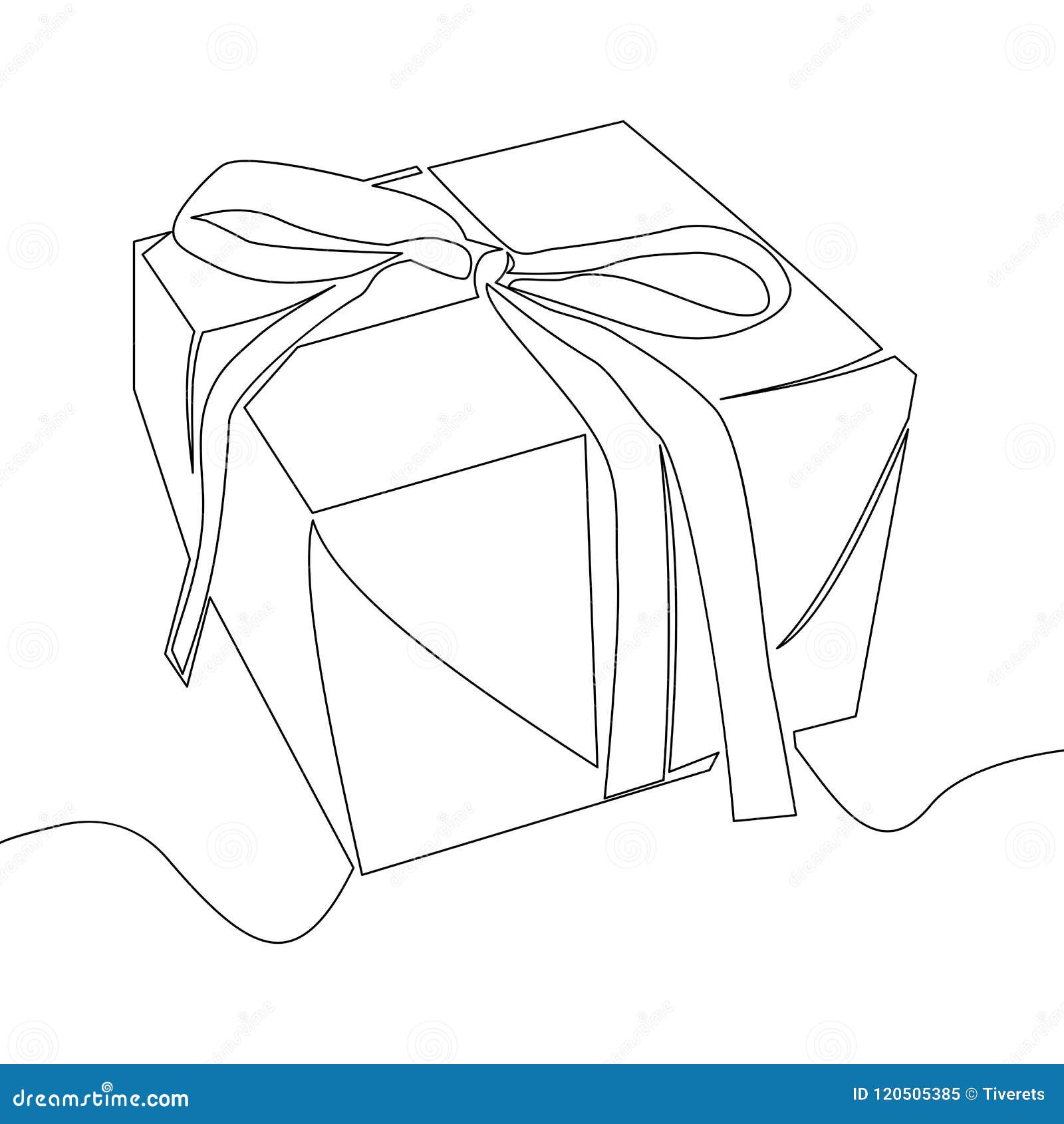 Continuous Line Drawing Of Gift Box Vector Stock Vector