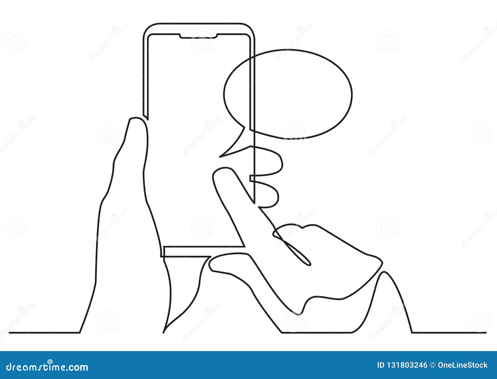 Continuous Line Drawing Of Hand Using Social Media Mobile