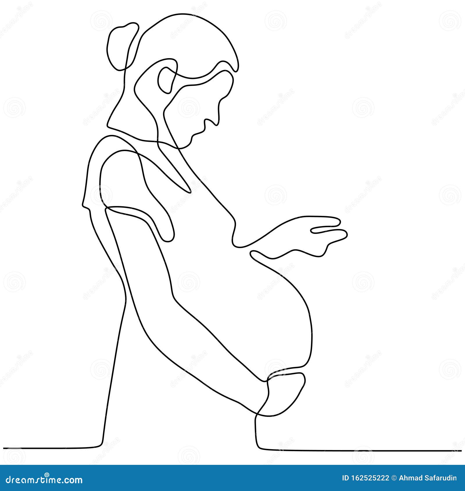 Беременная женщина рисунок линией