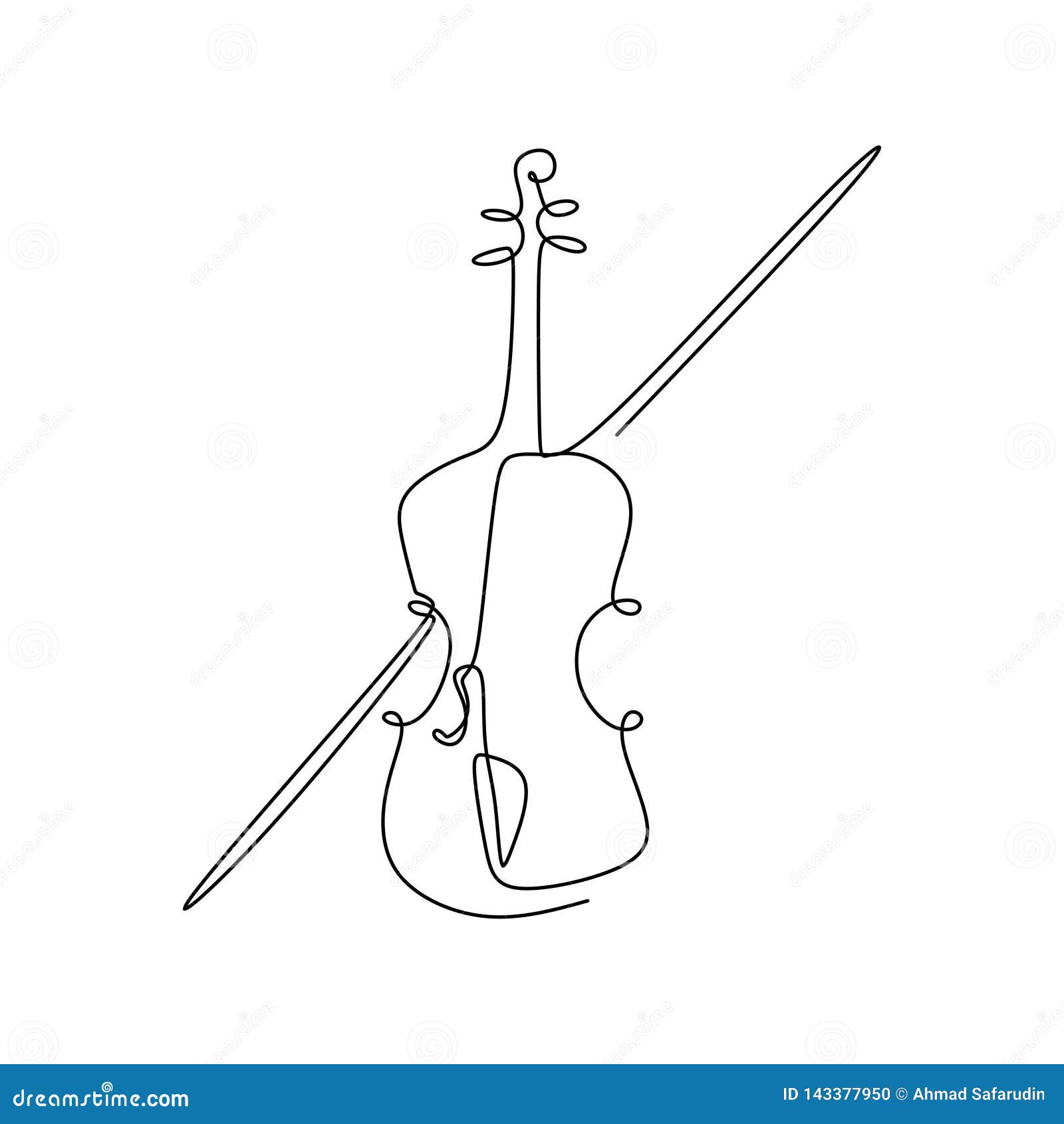 continuous line drawing of a jazz instrument