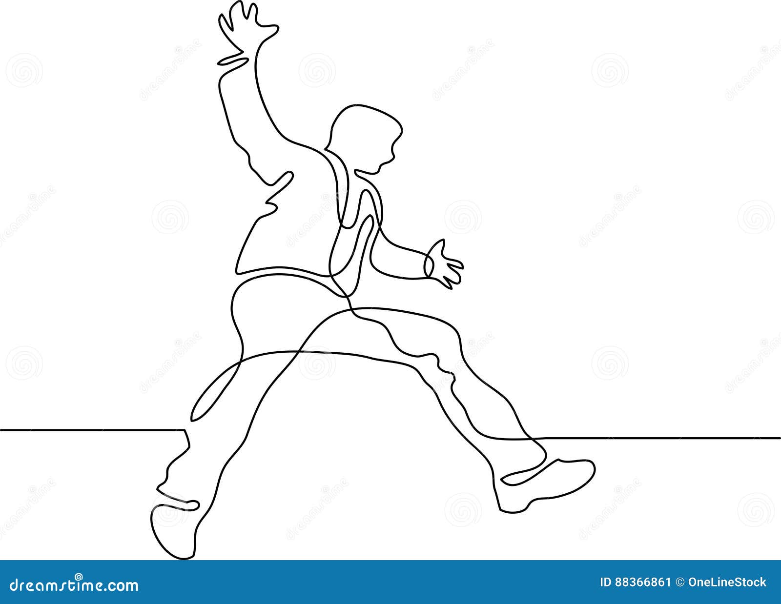 person jumping line drawing