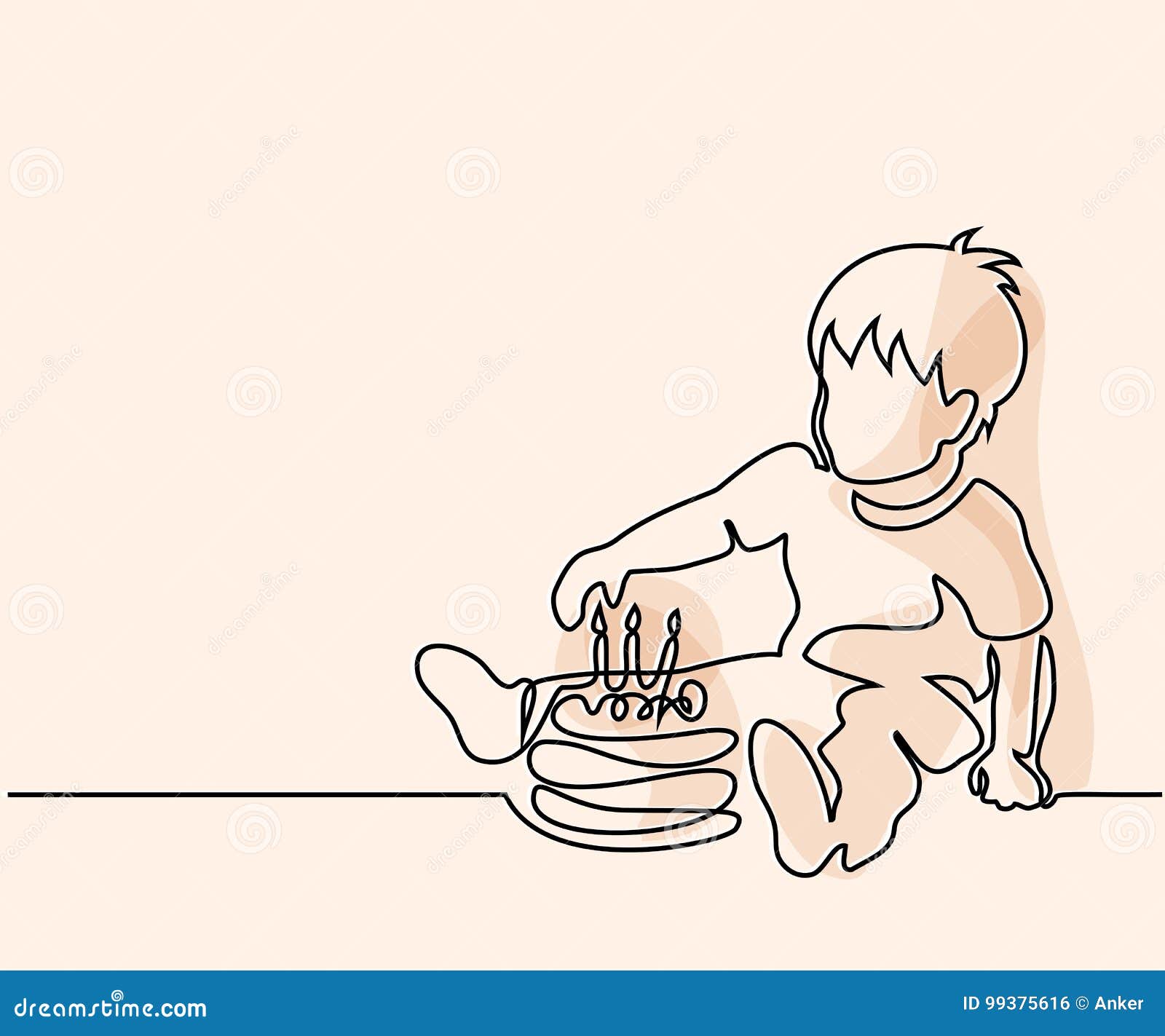little boy with birthday cake
