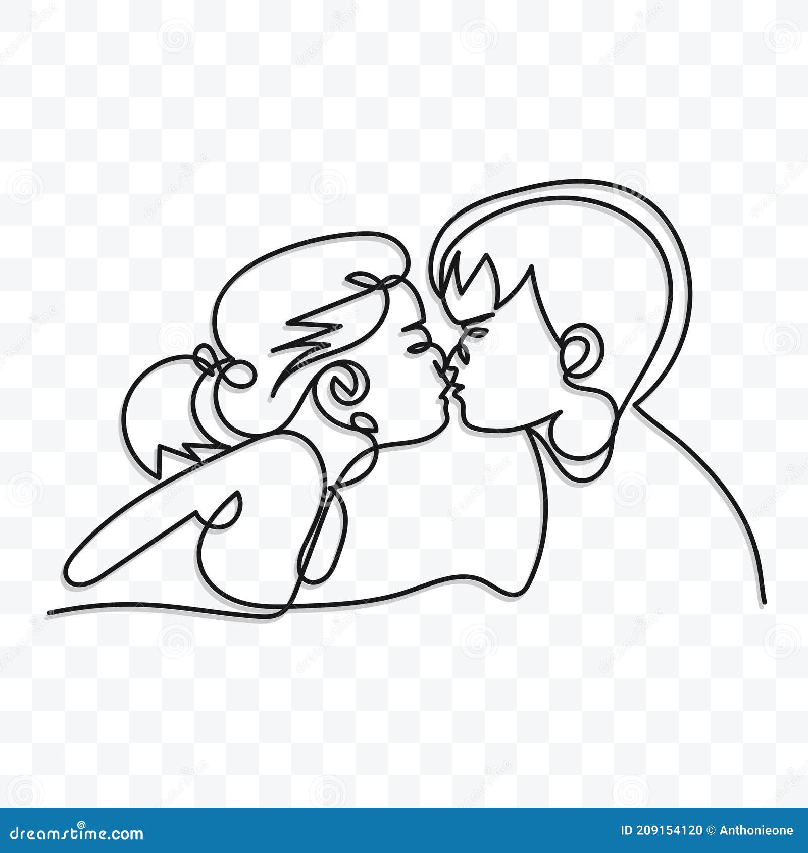 How to Draw Couple Kissing