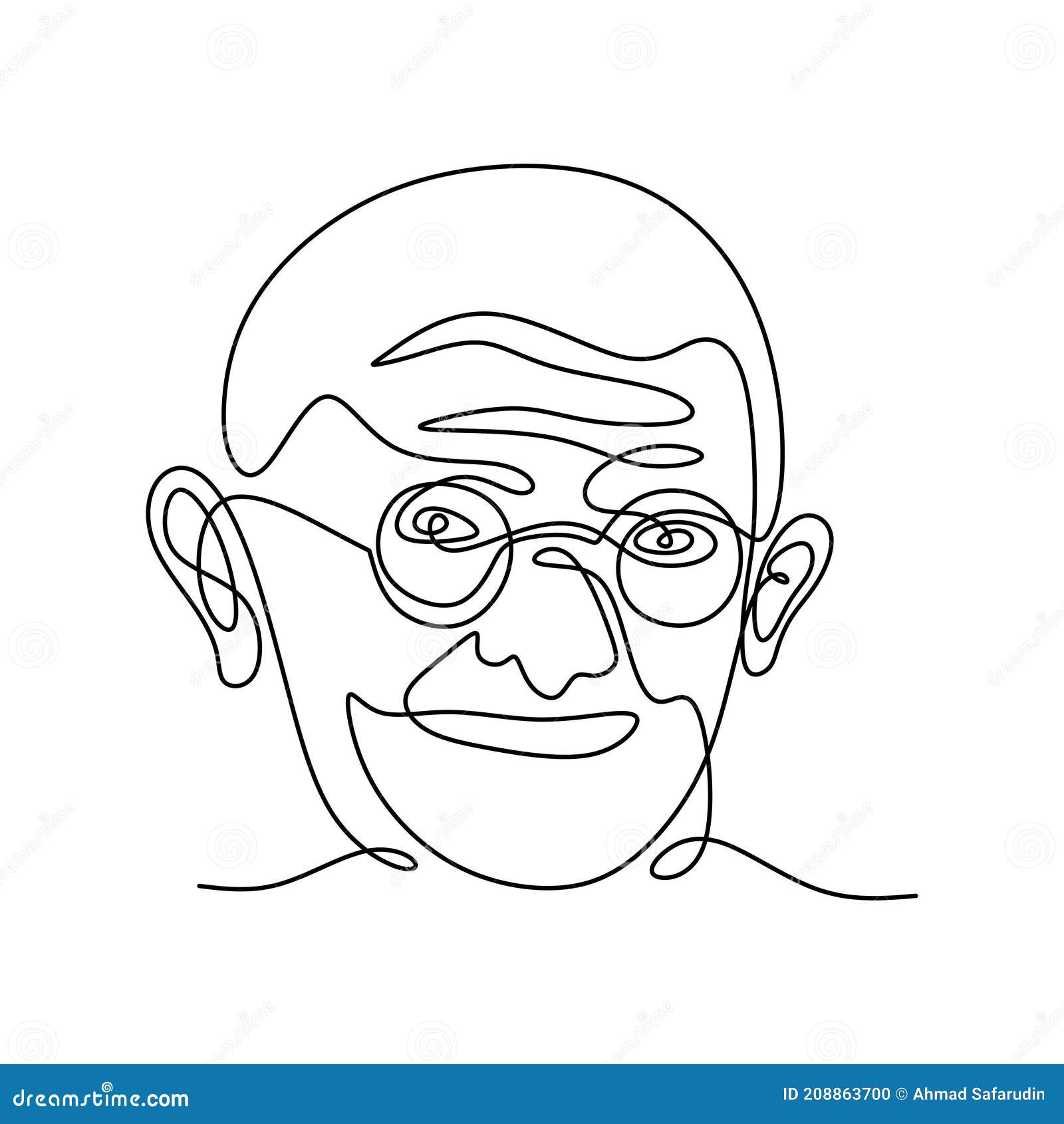 Continuous line drawing of Mahatma Gandhi, Gandhi was the leader of the Indian  independence movement in British-ruled India Stock Vector Image & Art -  Alamy