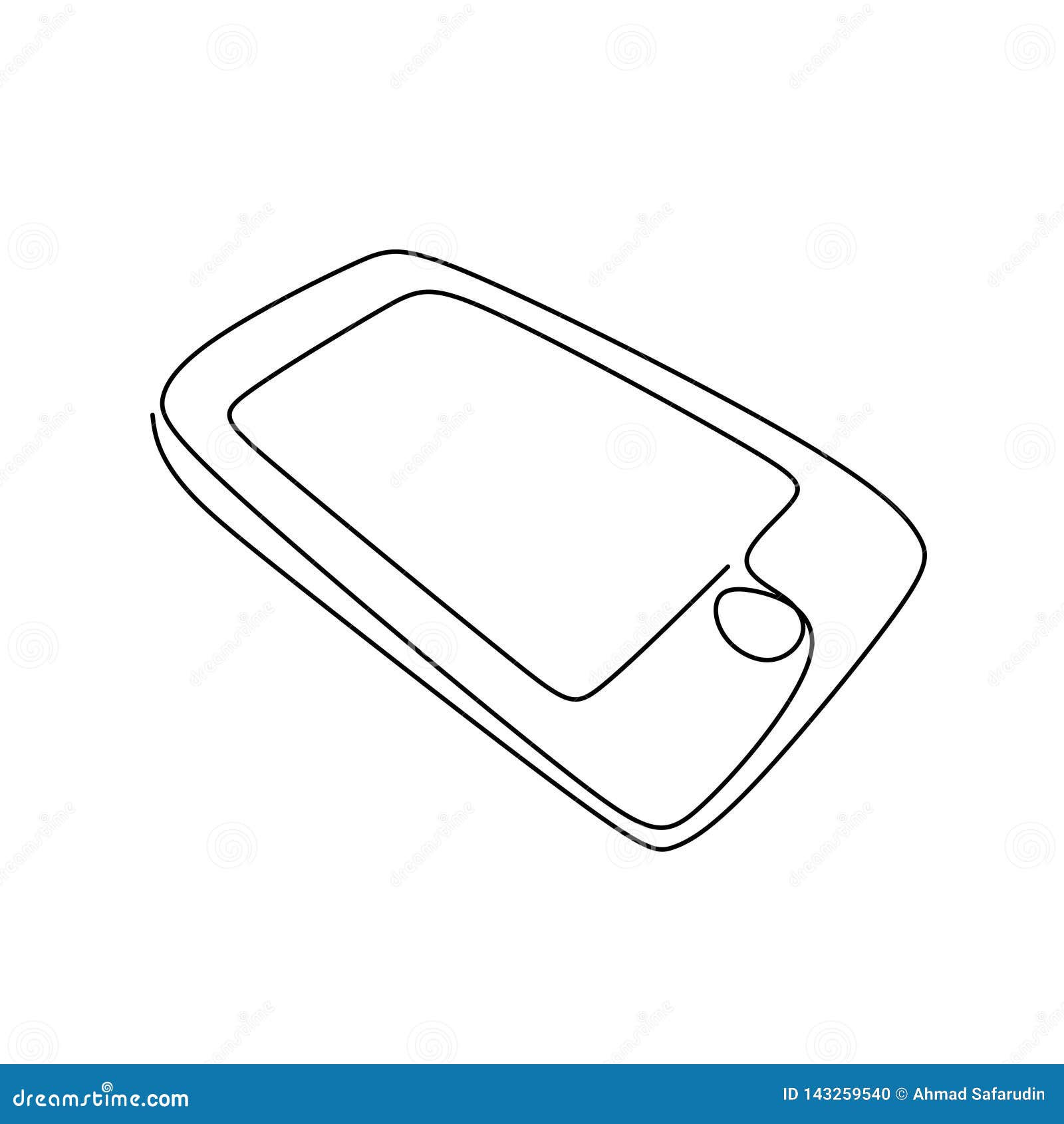 Continuous Line Drawing Of Mobile Communication Devices Stock Vector