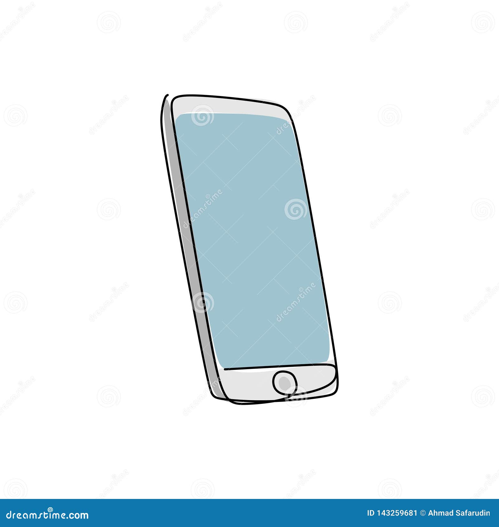 Continuous Line Drawing of Mobile Communication Devices Stock Vector