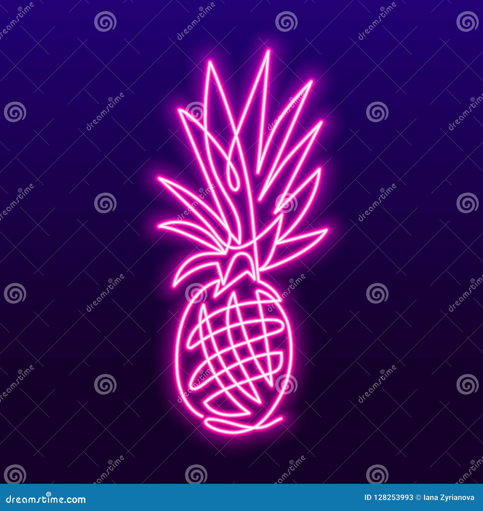 Continuous Line Drawing of Pineapple Concept of Fruit Vector