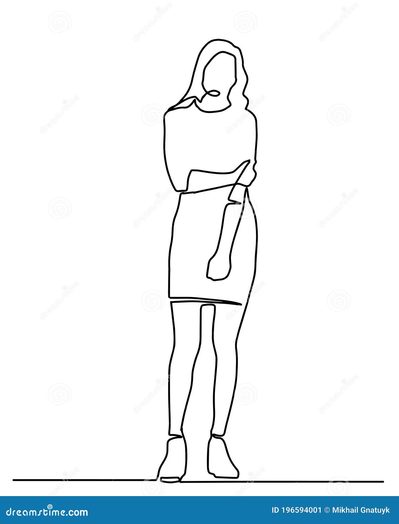 Silhouette Croquis Woman Standing Pose Graphic by PCYHeartCraft · Creative  Fabrica