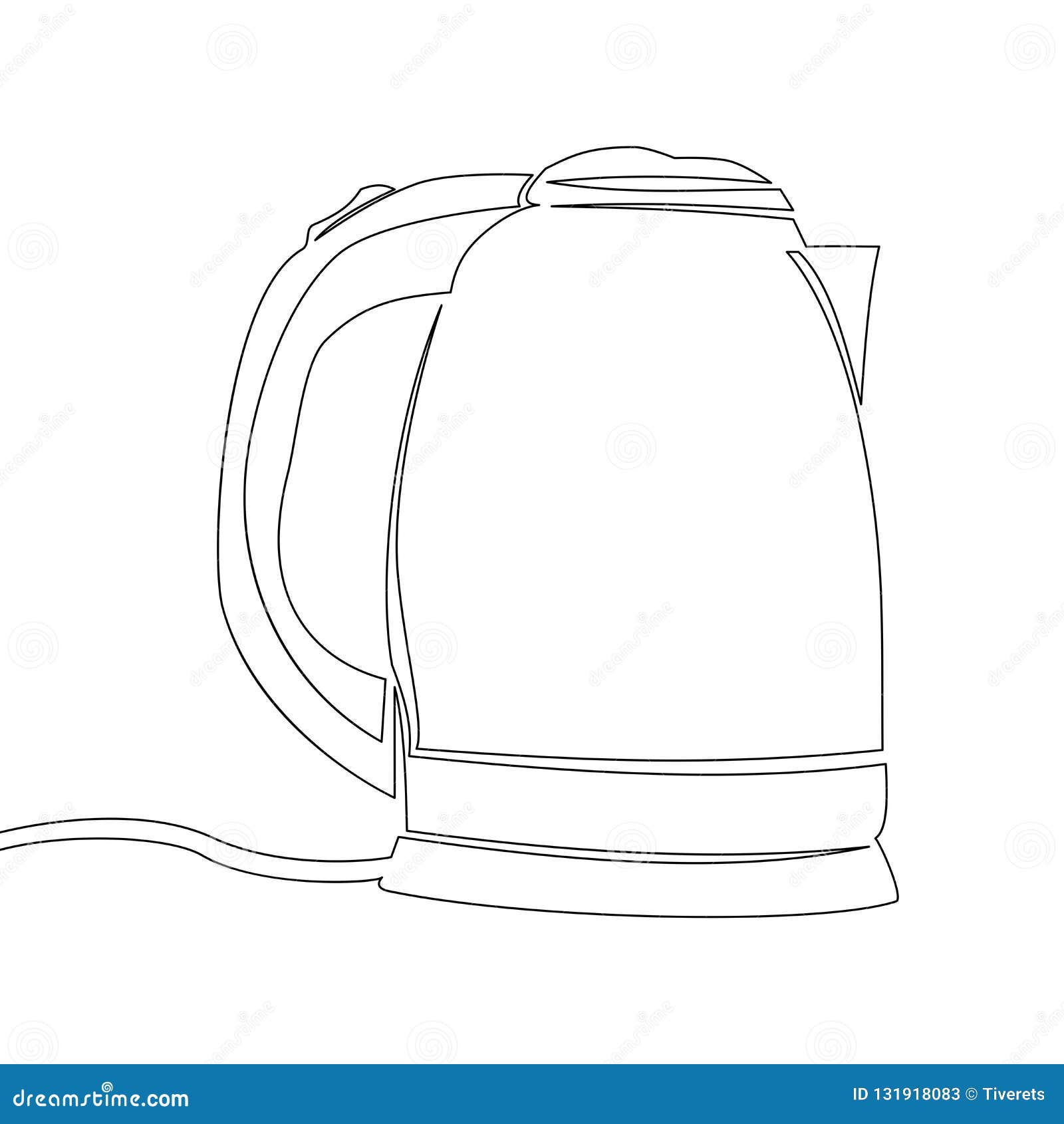 Continuous Line Electric Kettle Vector Concept Stock Vector
