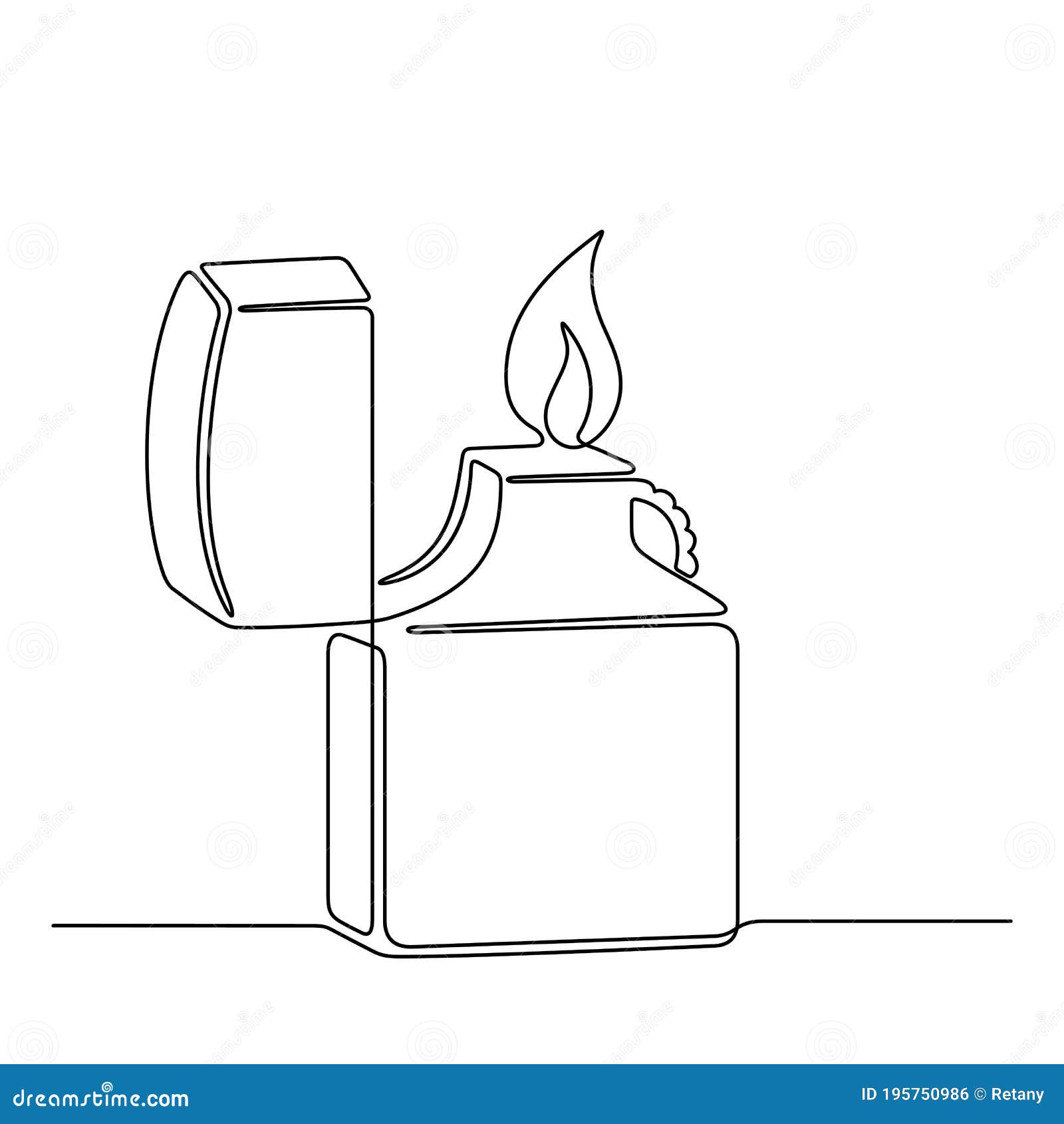Continuous Line Drawing. Lighter. Stock Vector - Illustration of idea