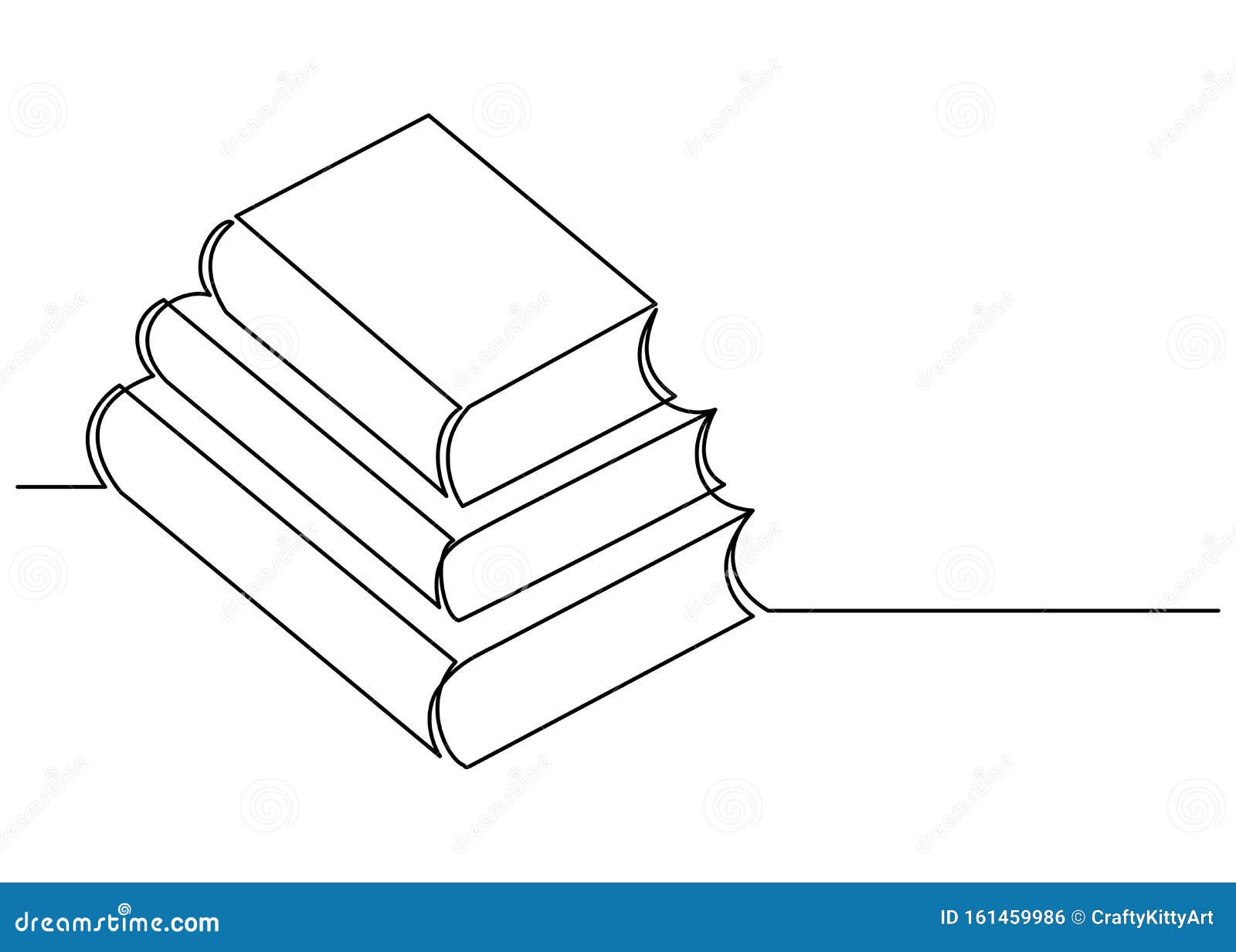 Continuous One Line Art Drawing Books Stock Vector - Illustration of  creative, learn: 161459986