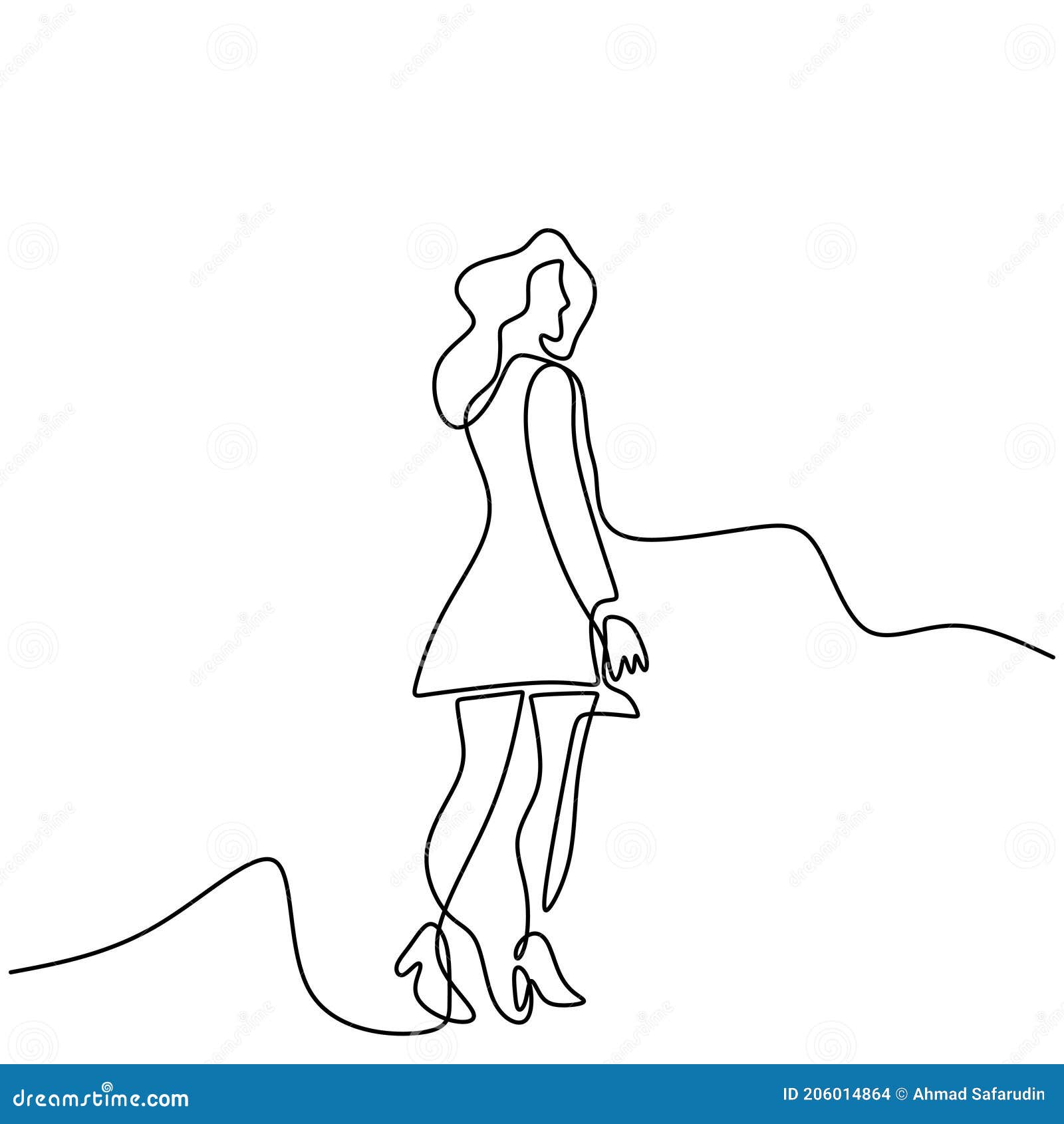 Fashion Template Of Lady In Standing Pose. 9 Head Size For Technical Drawing.  Womans Figure Front View. Vector Outline Girl Template For Fashion  Sketching And Illustration. Royalty Free SVG, Cliparts, Vectors, and