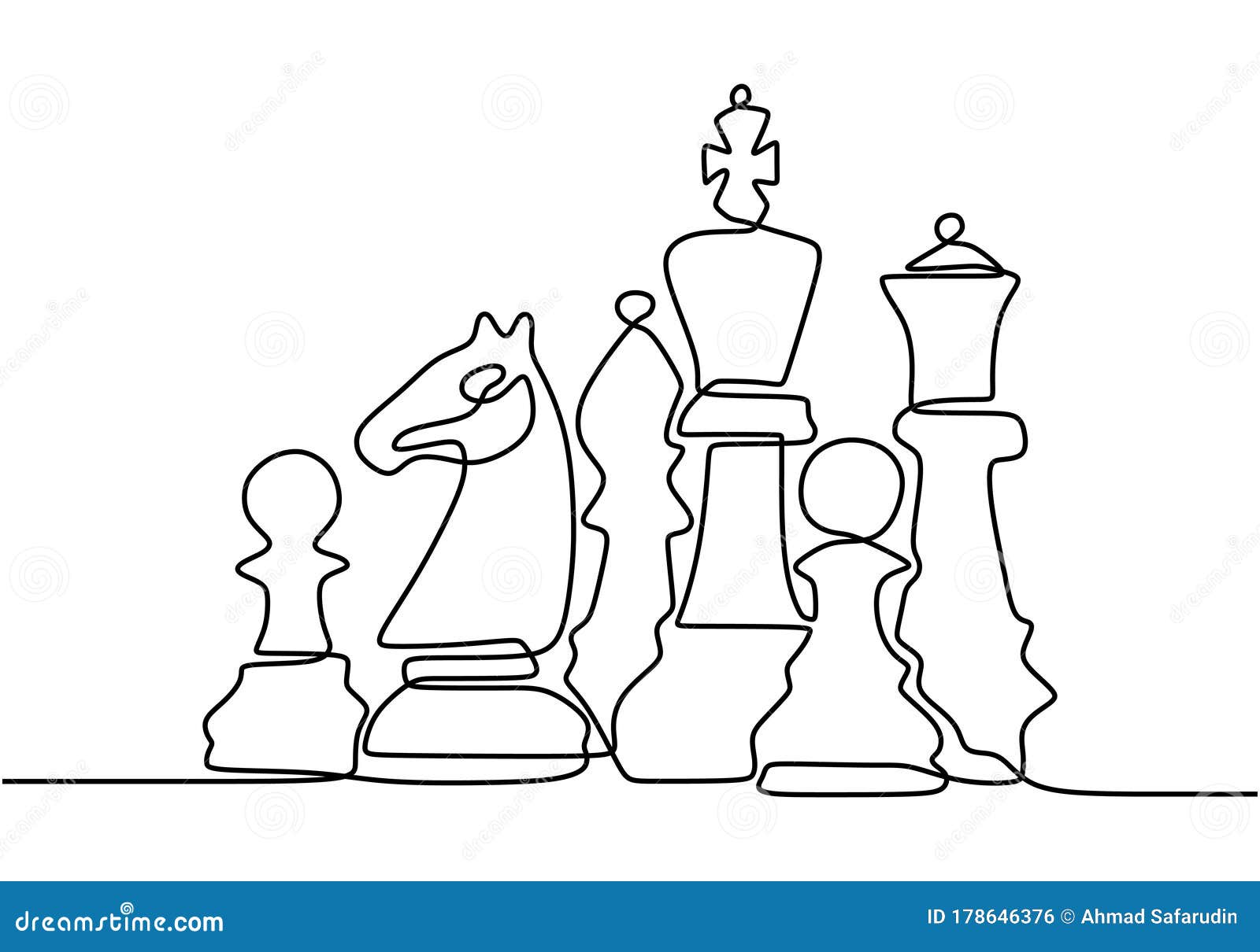 Chessboard drawing with figures Royalty Free Vector Image