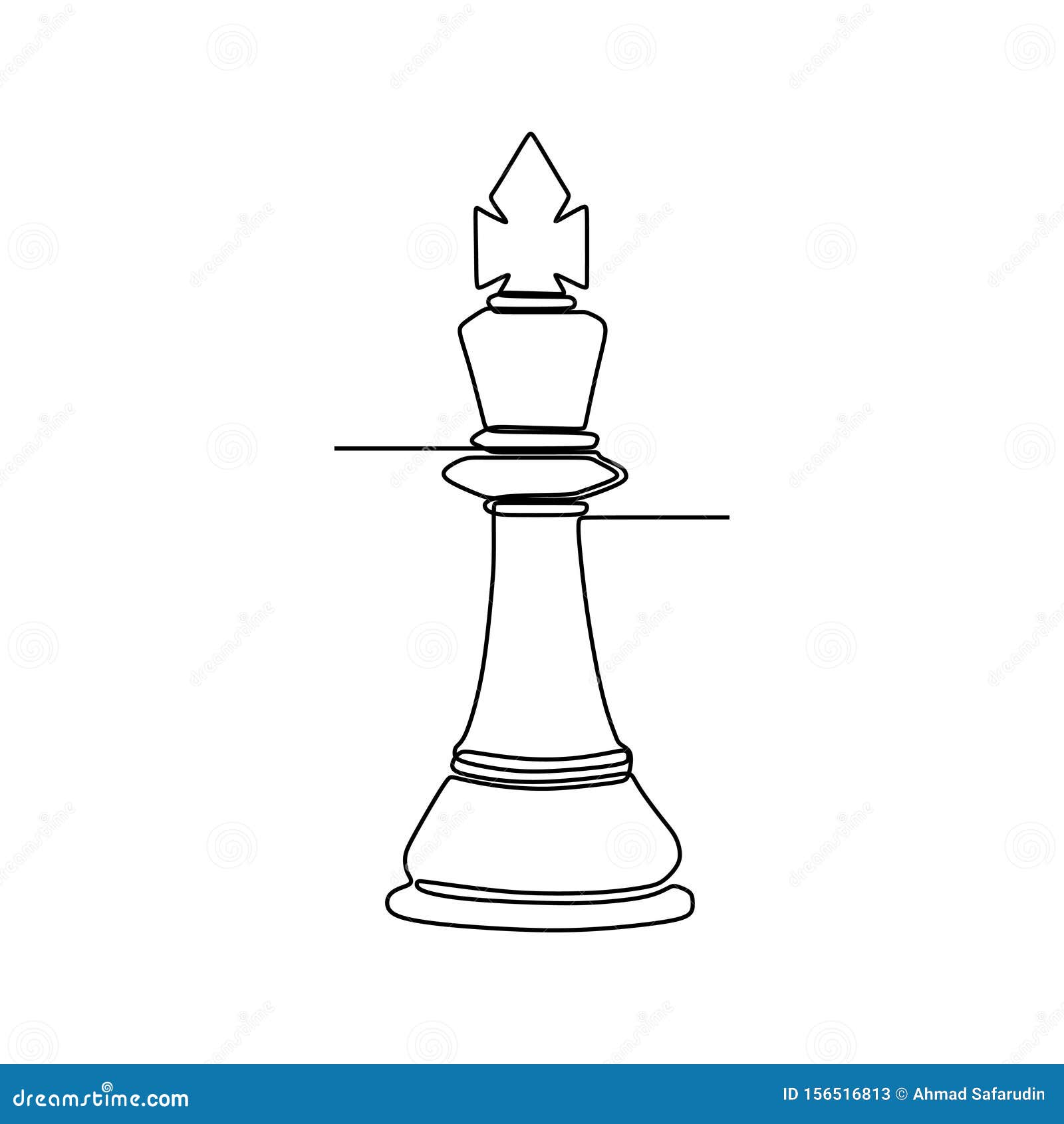 Continuous One Line Drawing Of Chess Pieces Minimalist Design