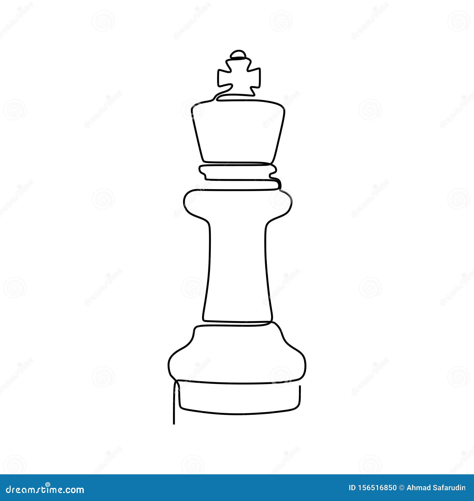 Continuous One Line Drawing Of Chess Pieces Minimalist Design