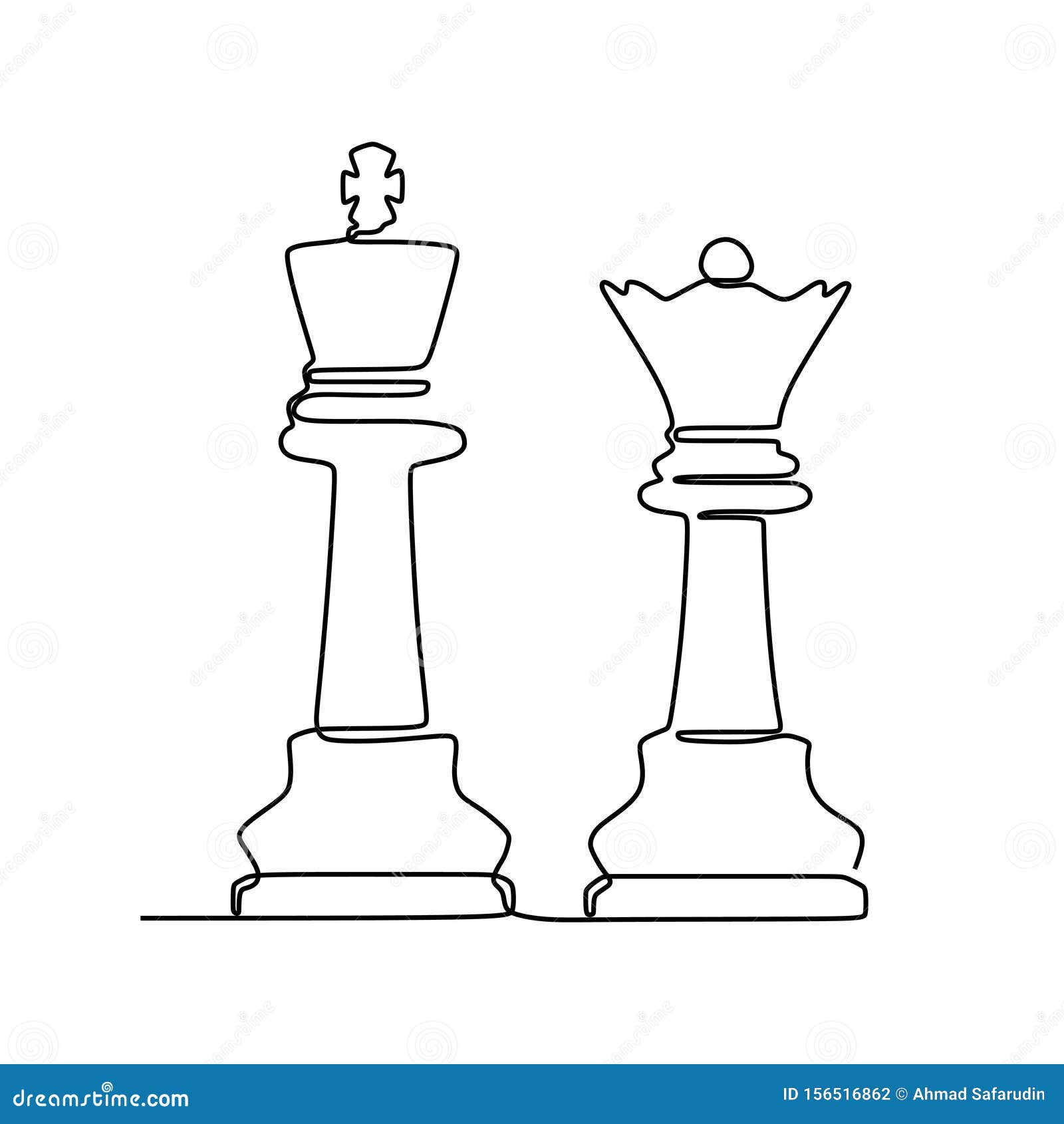 continuous one line drawing of chess pieces minimalist   on white background. group of players tactic concept eps