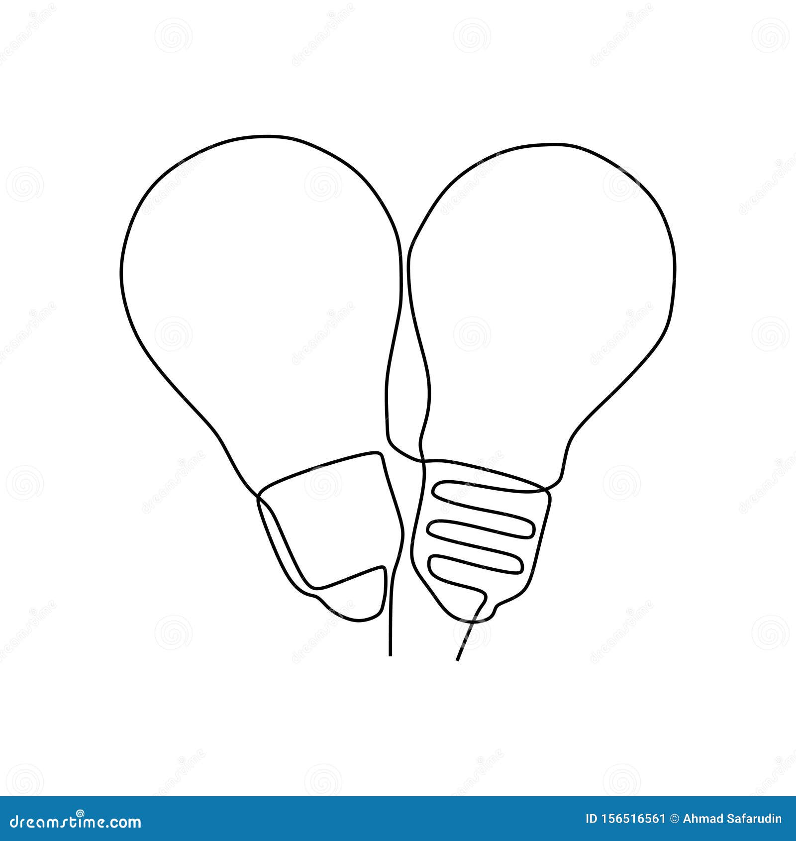 Continuous one line drawing light bulb symbol idea and creativity