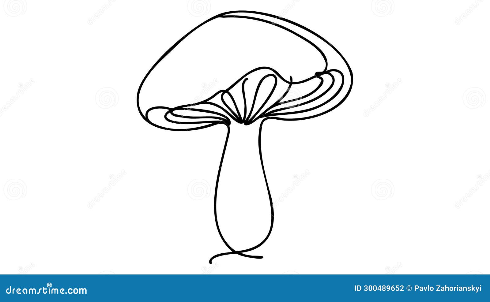 Continuous One Line Drawing of Mushroom. Vector Illustration Stock ...