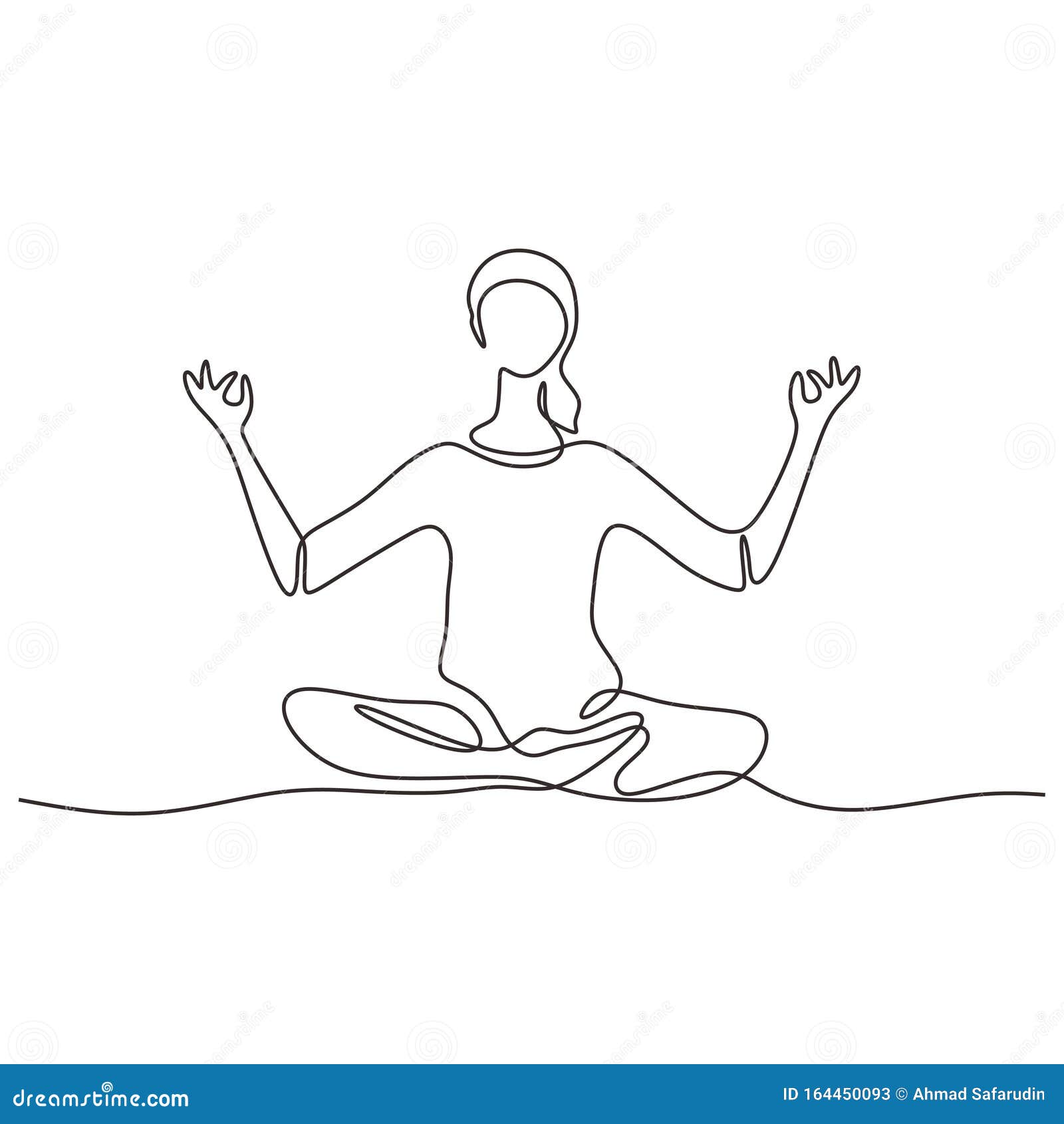 Yoga Pose, Woman Meditating in a Lotus Pose, Vector Coloring Drawing  Portrait. Meditation Relaxation Girl Sitting Cross Stock Vector -  Illustration of crosslegged, indian: 107676703