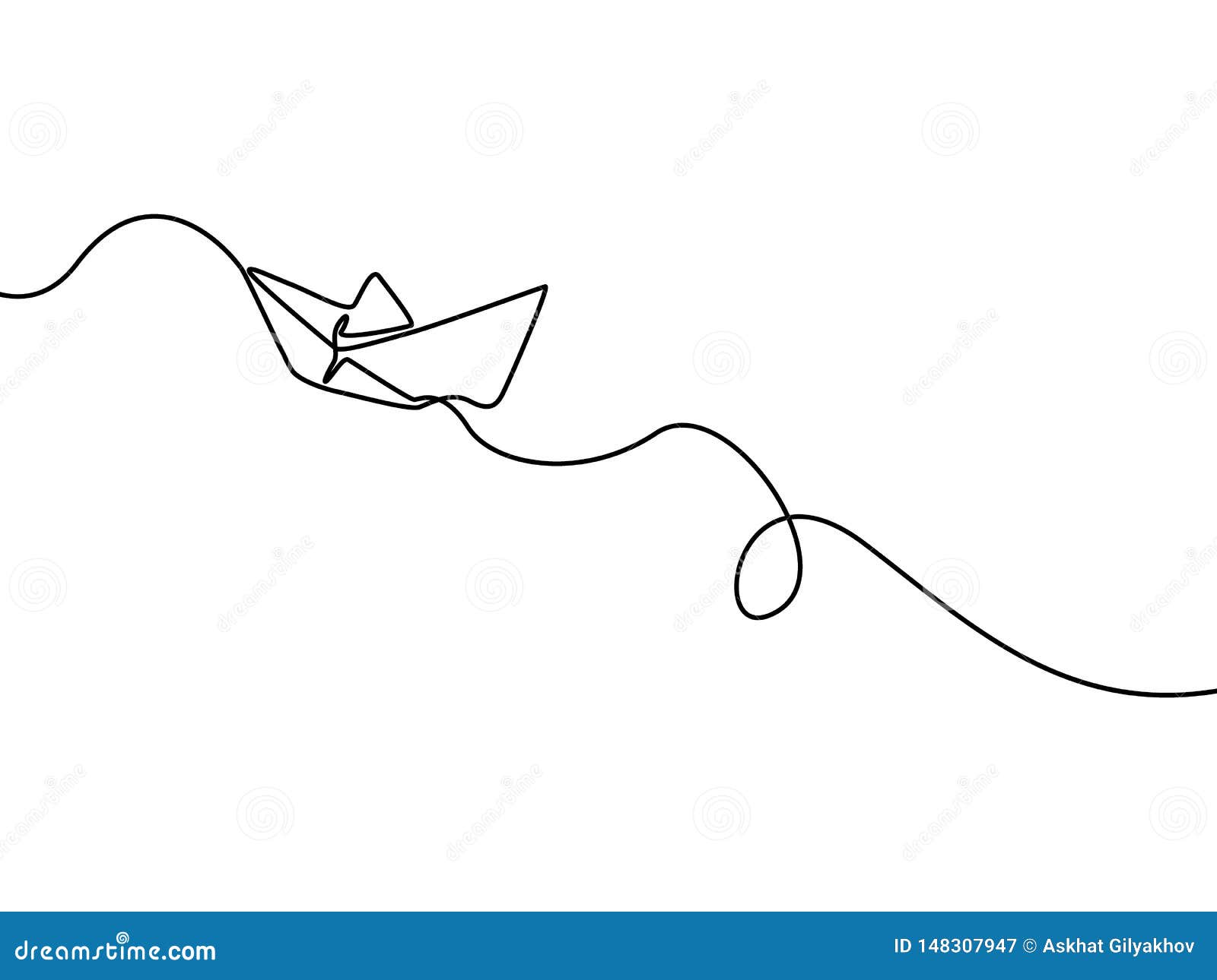 Continuous One Line Drawing Paper Boat Vector Illustration Stock Vector Illustration Of Sail Icon 148307947