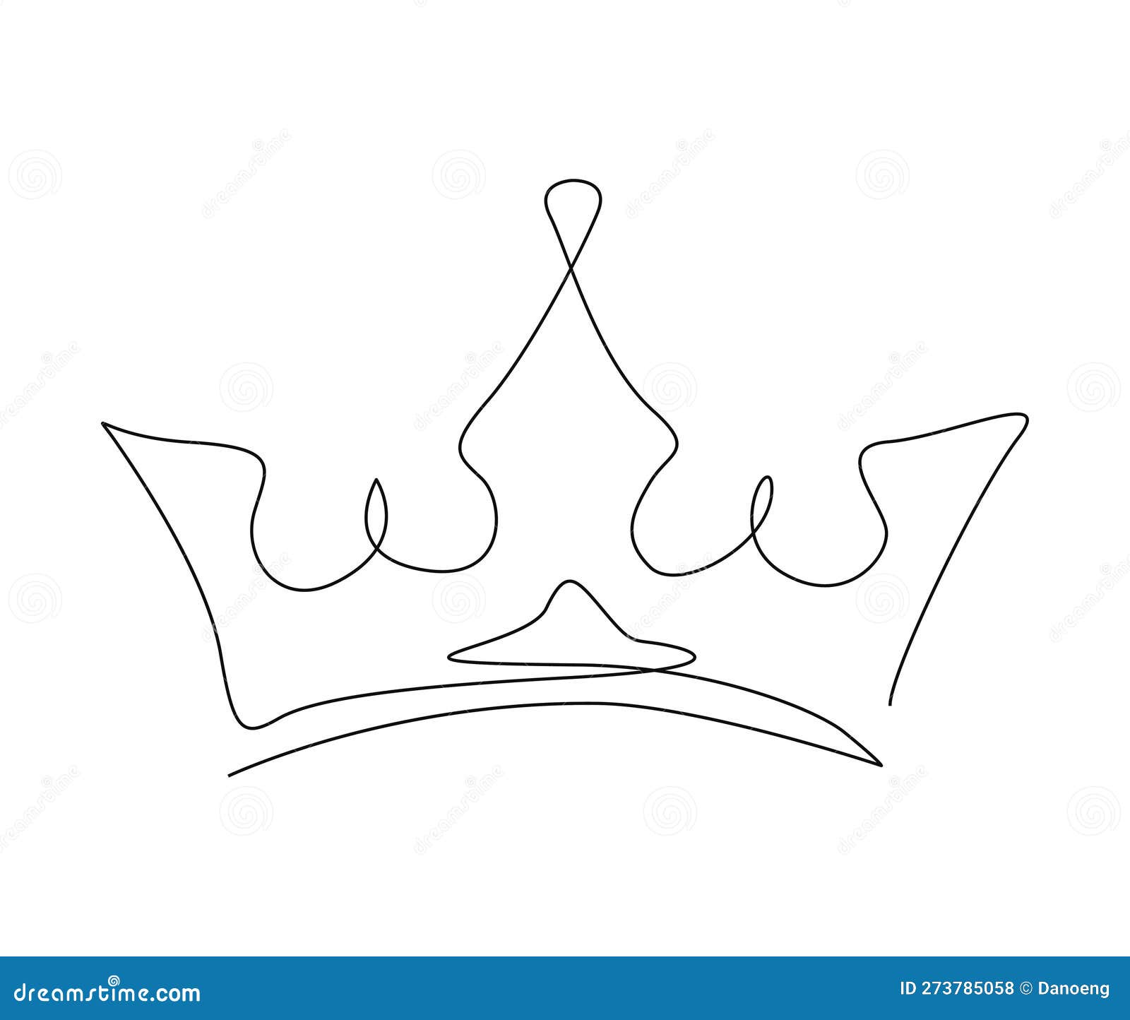 Continuous One Line Drawing of Royal Crown. Simple King Crown Outline ...