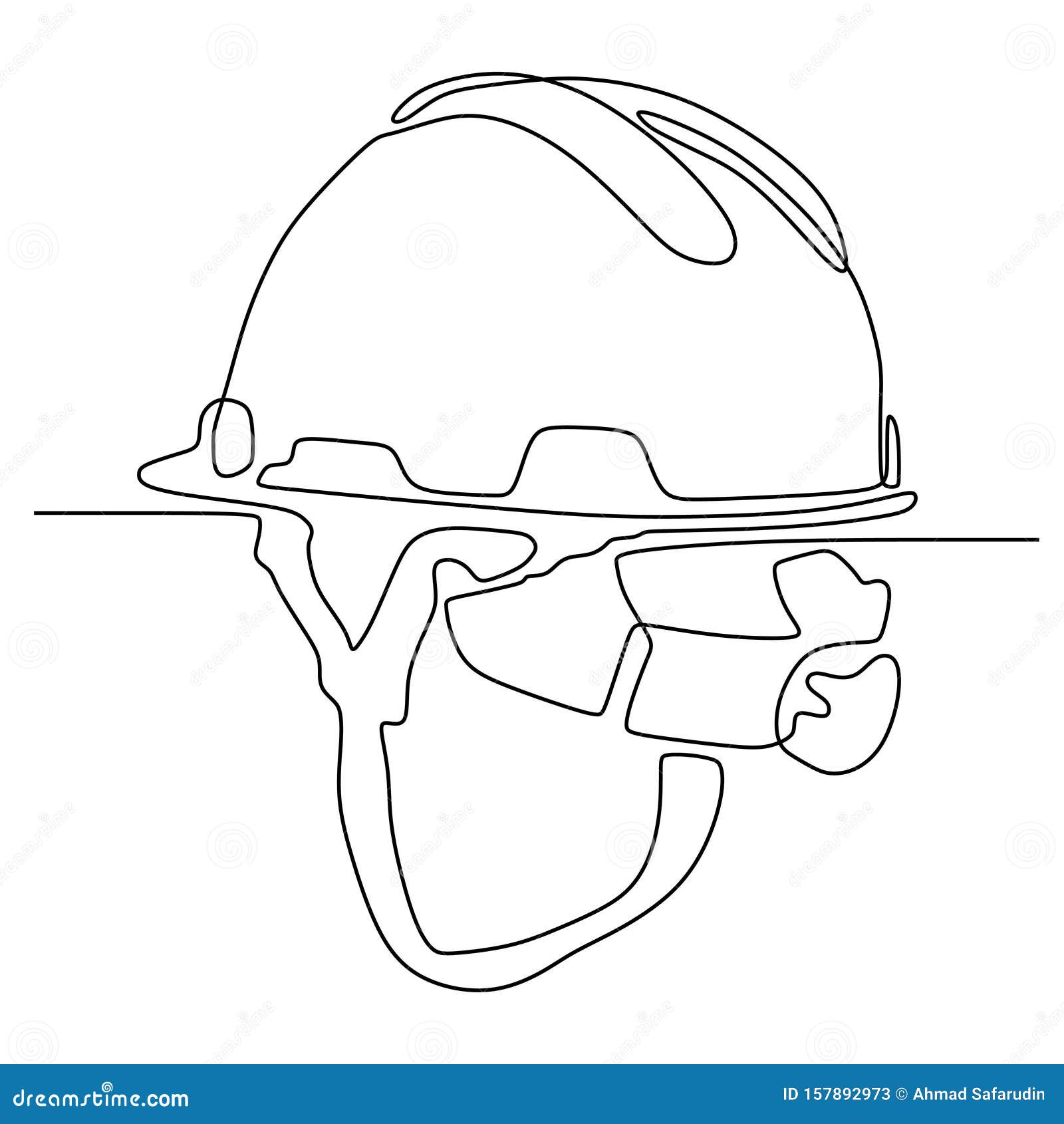 Drawing of Safety Helmet for Industrial Company Worker Continuous Line  Minimalist Design Vector Illustration Stock Vector - Illustration of  business, industry: 158069147
