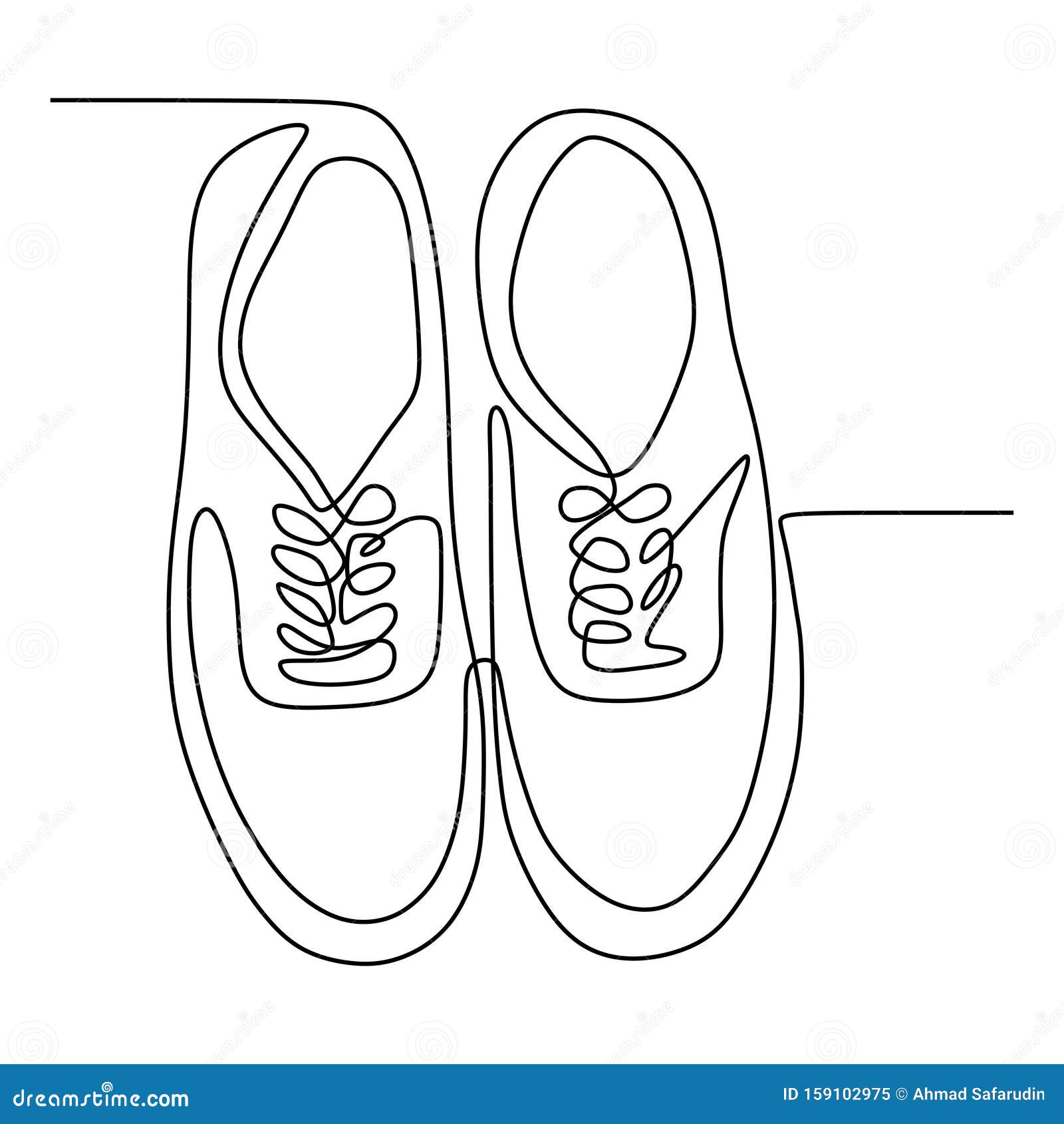 Continuous One Line Drawing Of Shoes Minimalist Design