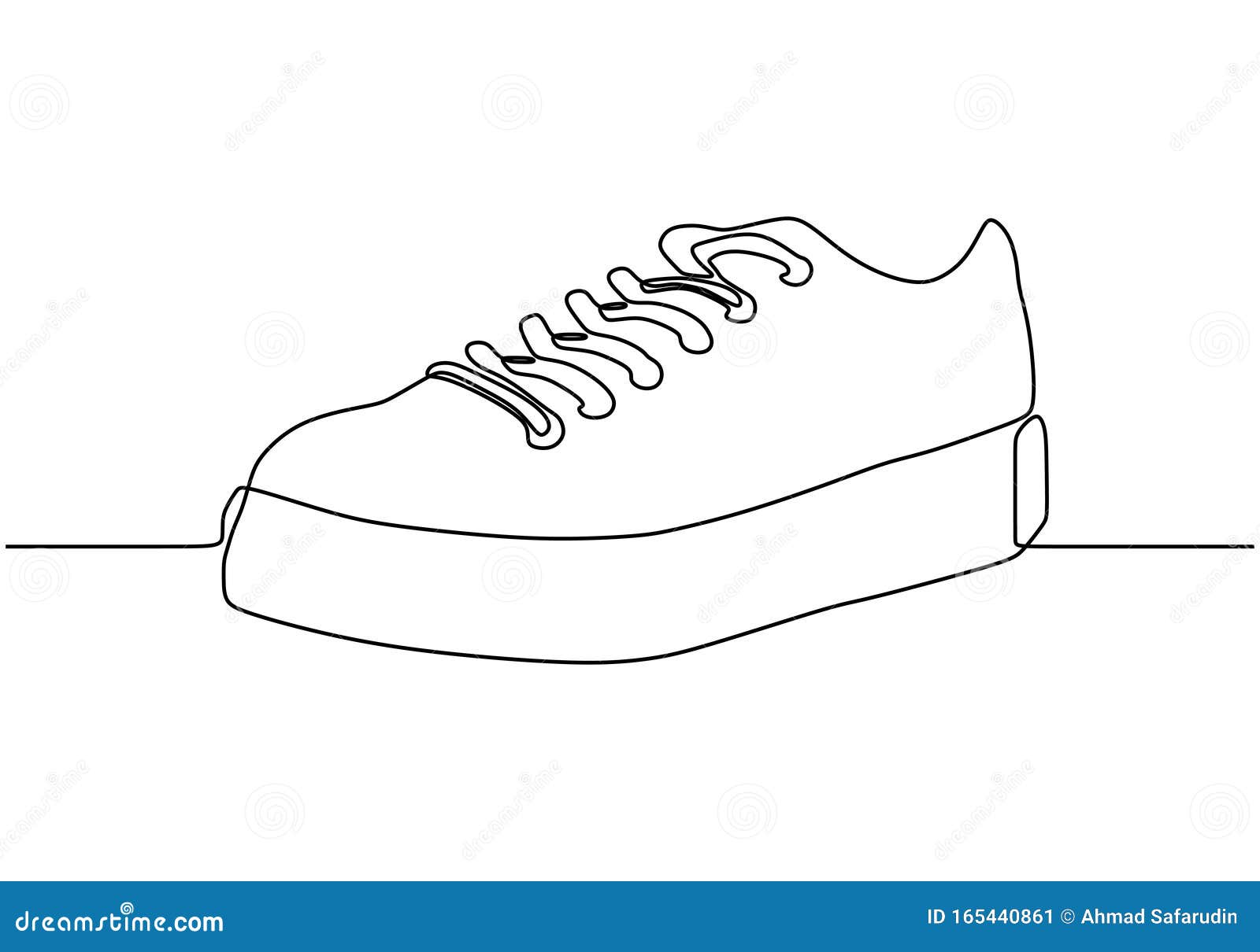 Continuous One Line Drawing of Sneakers Shoe Stock Vector ...