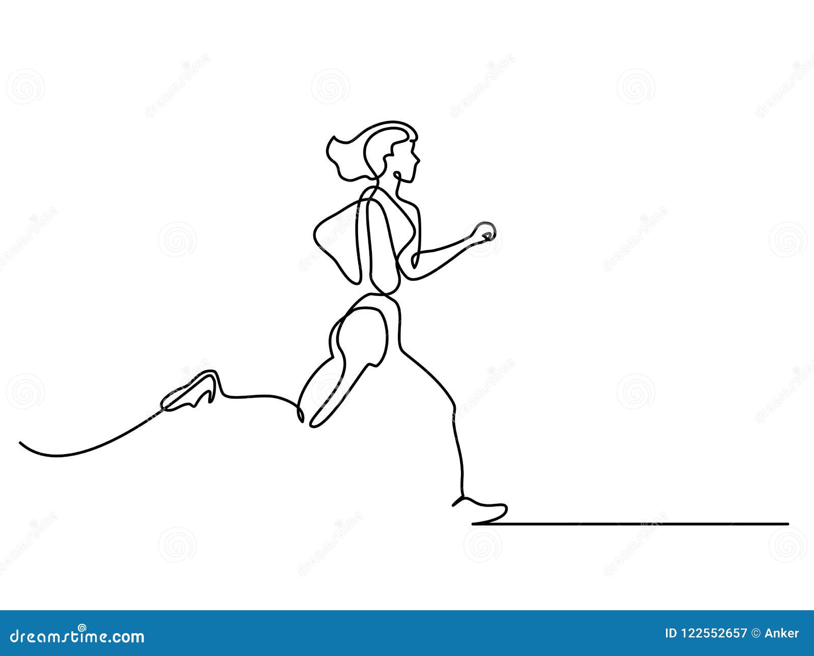 Sport Running Woman on White Background. Stock Vector - Illustration of ...