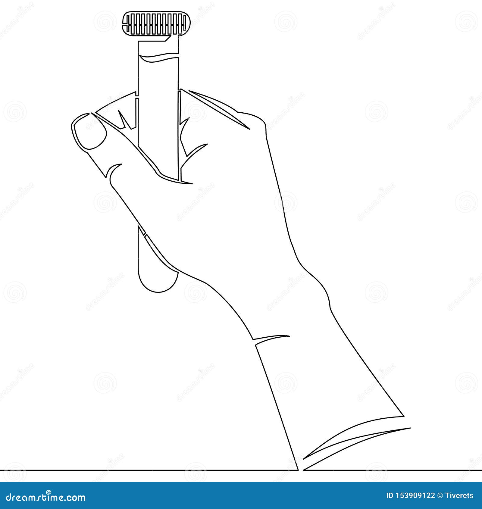 Continuous One Line Drawing Test Tube Concept Stock Vector