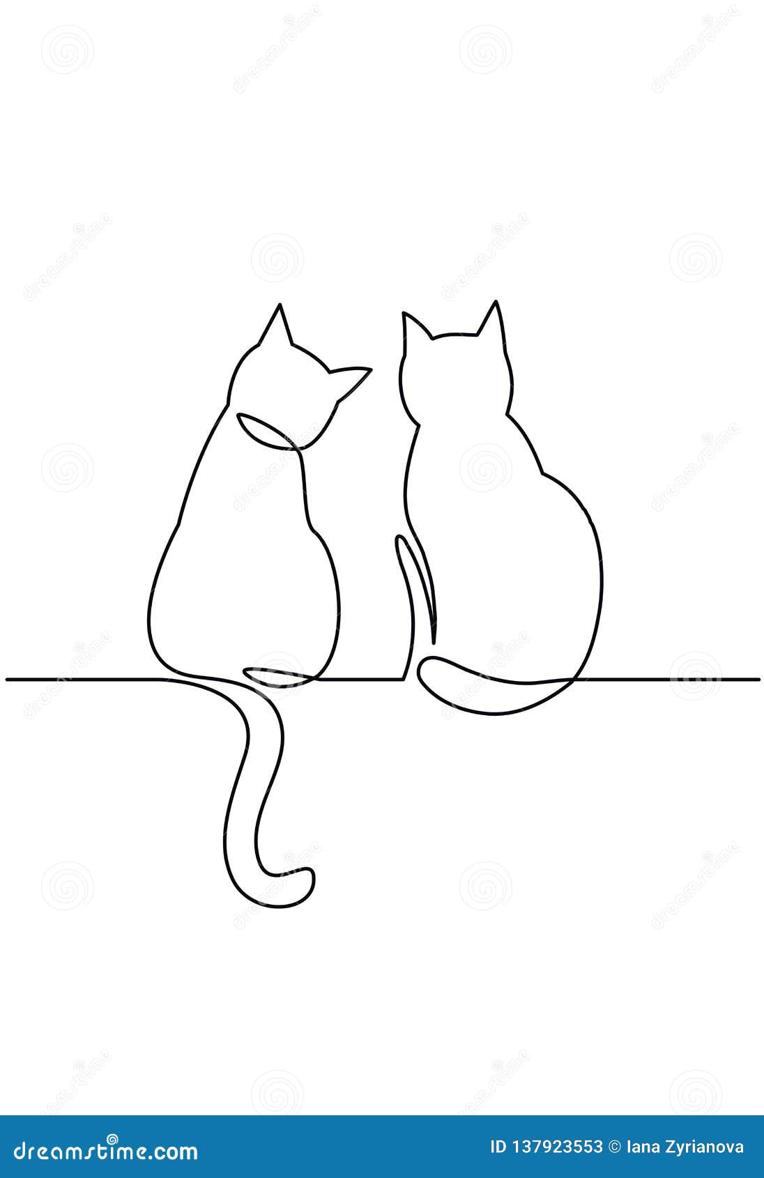 Art & Collectibles Ink Cat Original line drawing cat black and white