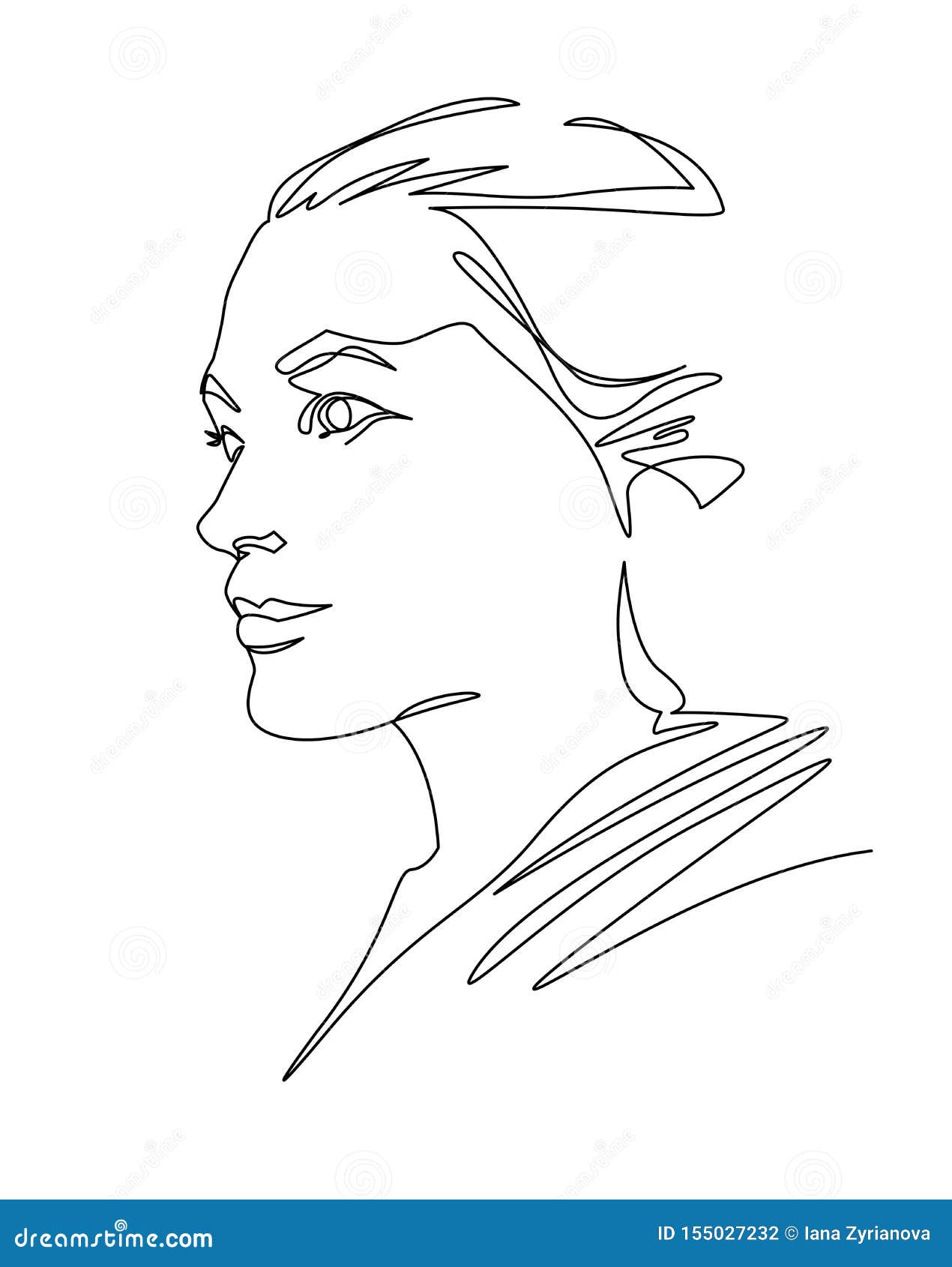 Woman Portrait - Black and White #5 Artwork in 2024 | Portrait art,  Abstract art painting, Line art drawings