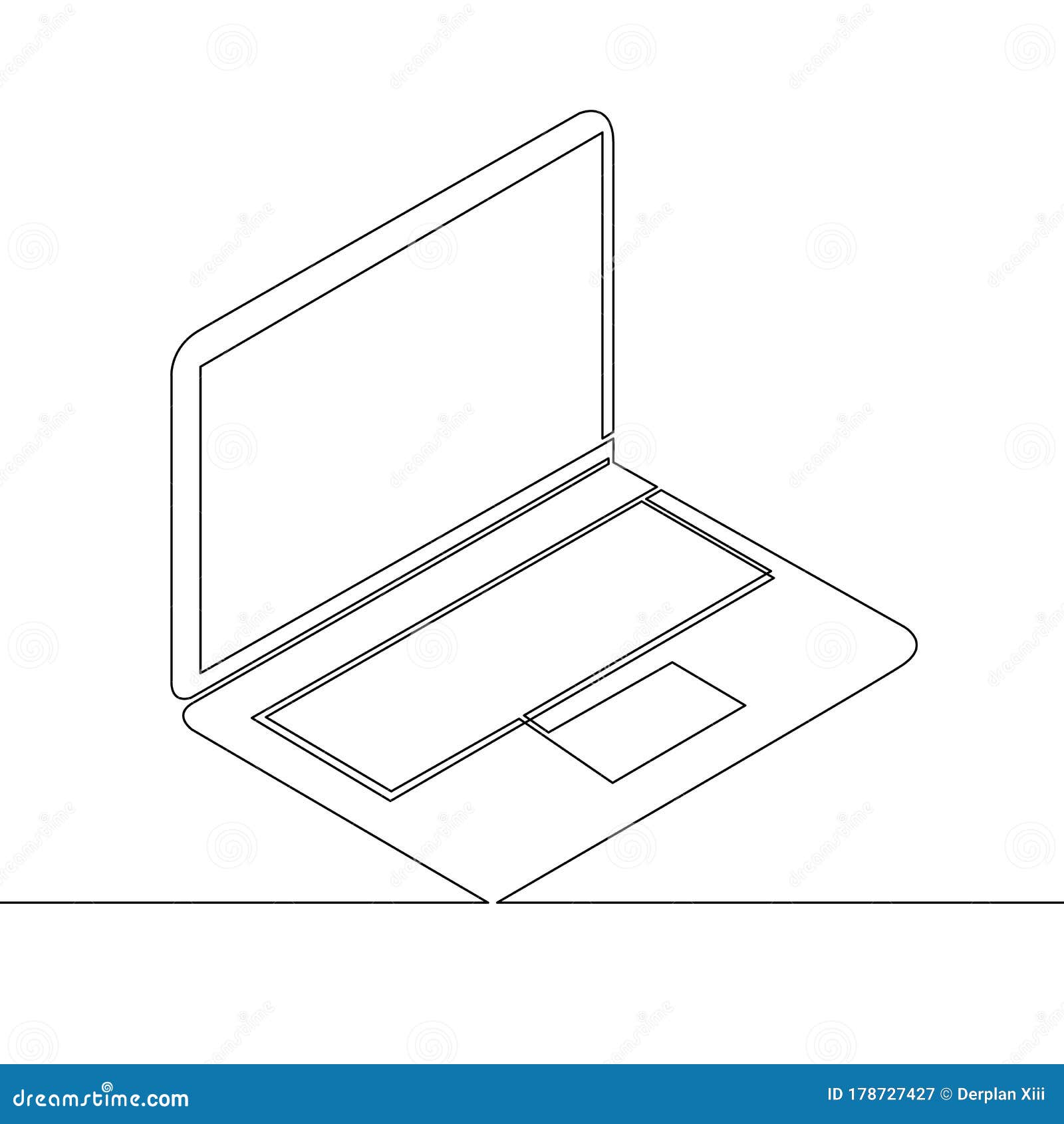 Continuous Single Drawn Line Art Doodle Computer Stock Illustration