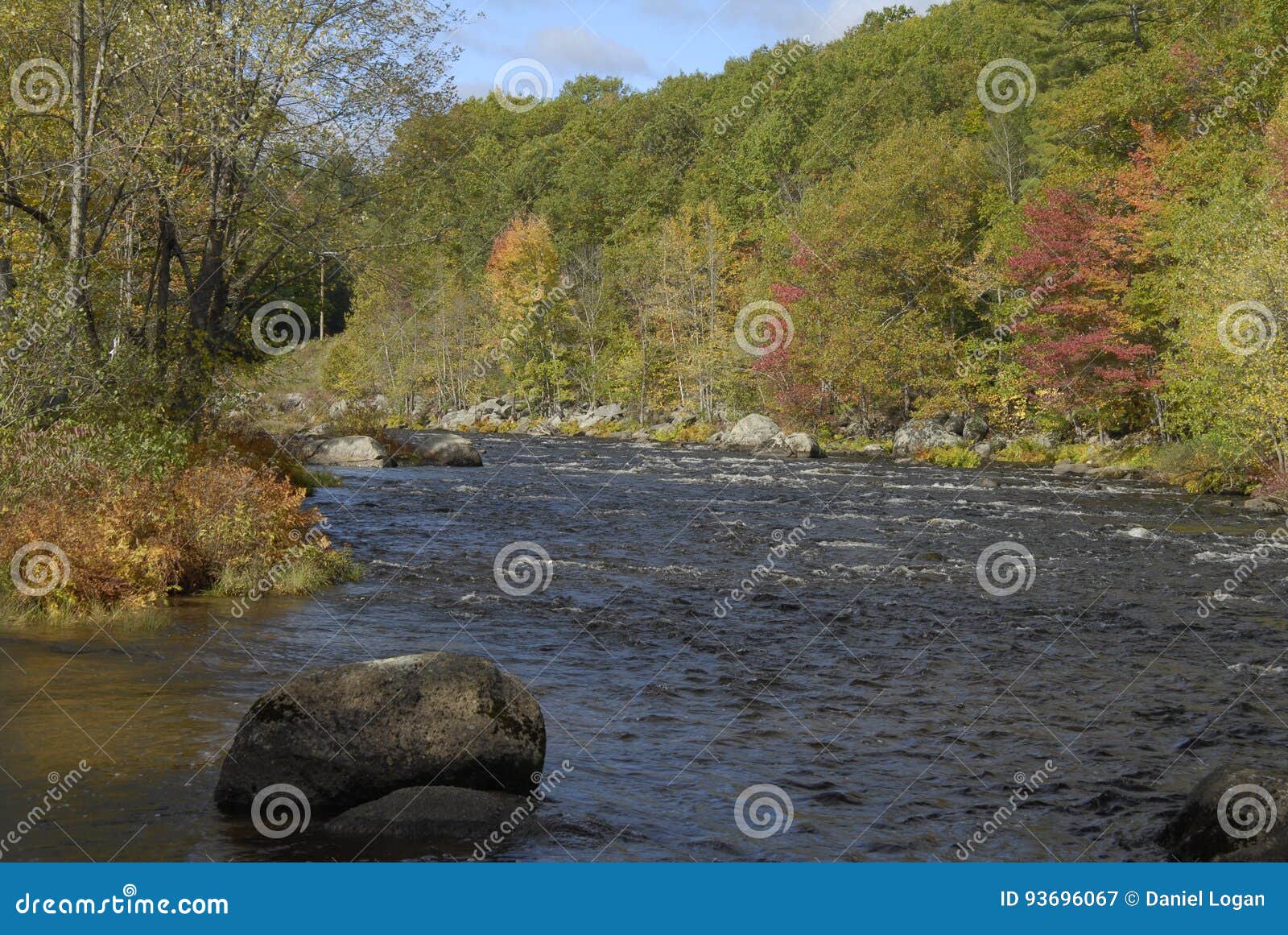 Contoocook River Fall Foliage Stock Image Image of henniker, water