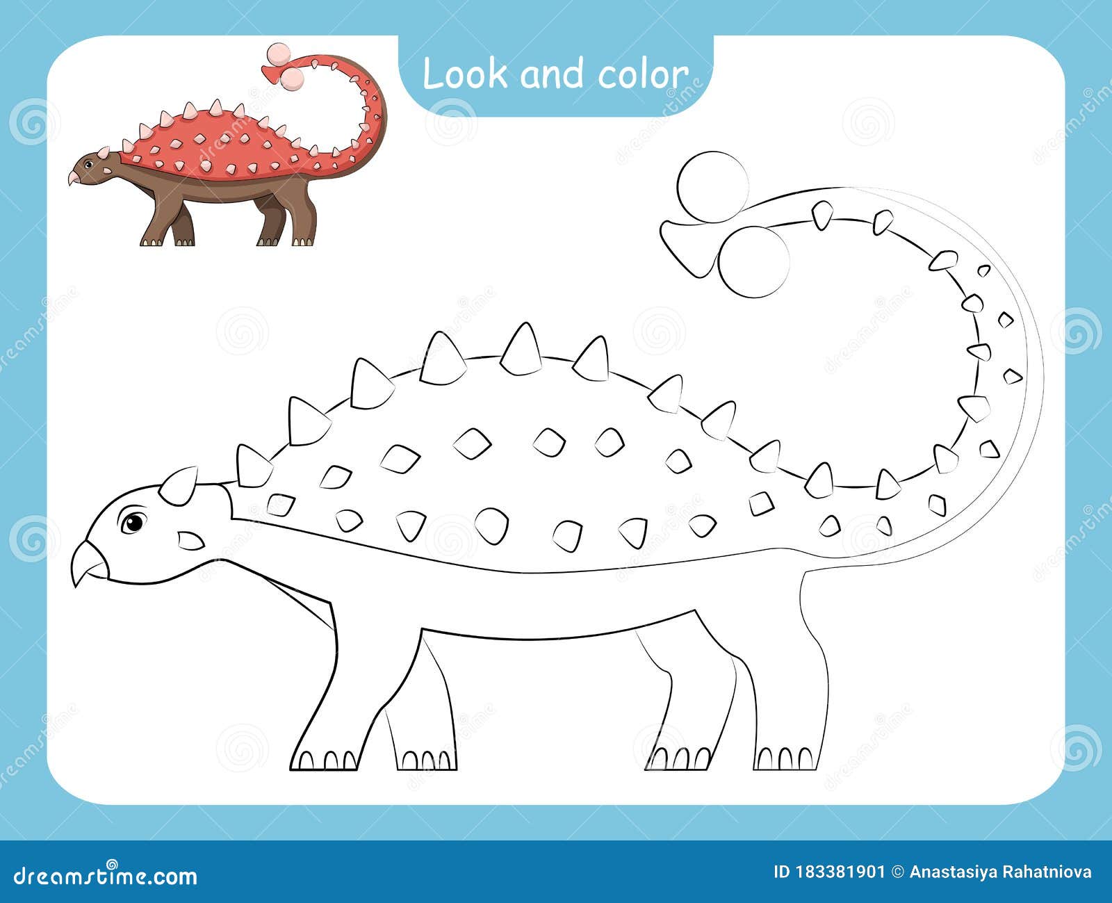 Teste Padrão Colorido E Preto E Branco Para Colorir Ilustração Do Dinossauro  Bonito Ilustração do Vetor - Ilustração de estudo, animal: 116785558