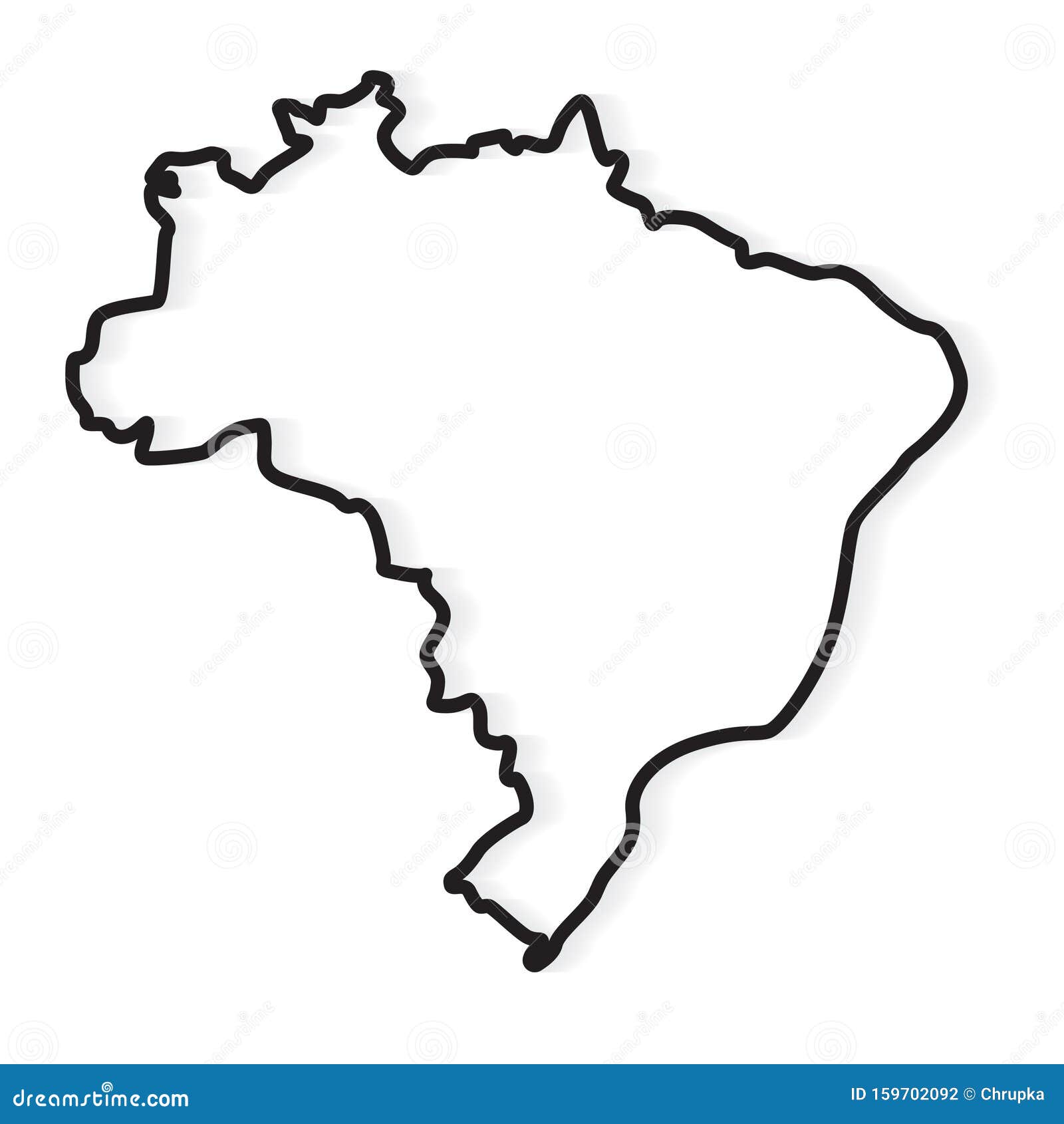 Contorno Negro Do Mapa Do Brasil Ilustração do Vetor - Ilustração de  cartografia, américa: 159702092