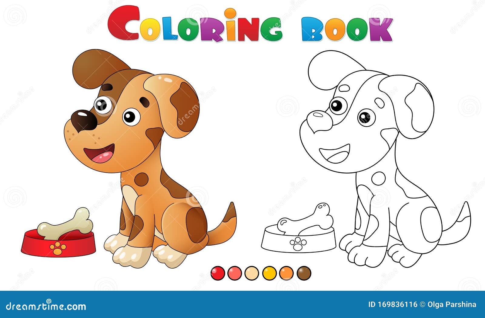 Contorno Pagina Di Colorazione Del Cane Da Disegno Con Osso Animali Domestici Libro Di Colorazione Per Bambini Illustrazione Vettoriale Illustrazione Di Libro Profilo 169836116