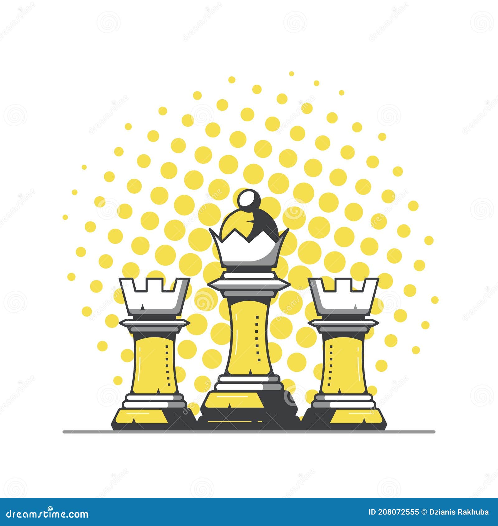 Vector ícone de rainha de xadrez plana em fundo branco