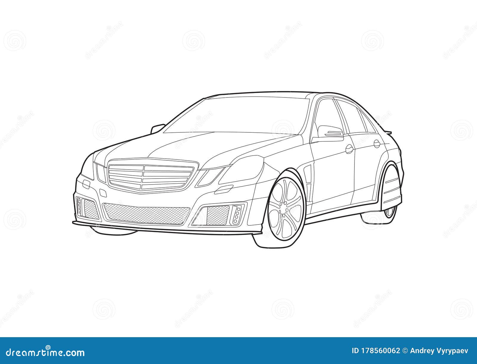 Premium AI Image | A drawing of a mercedes benz car in a city