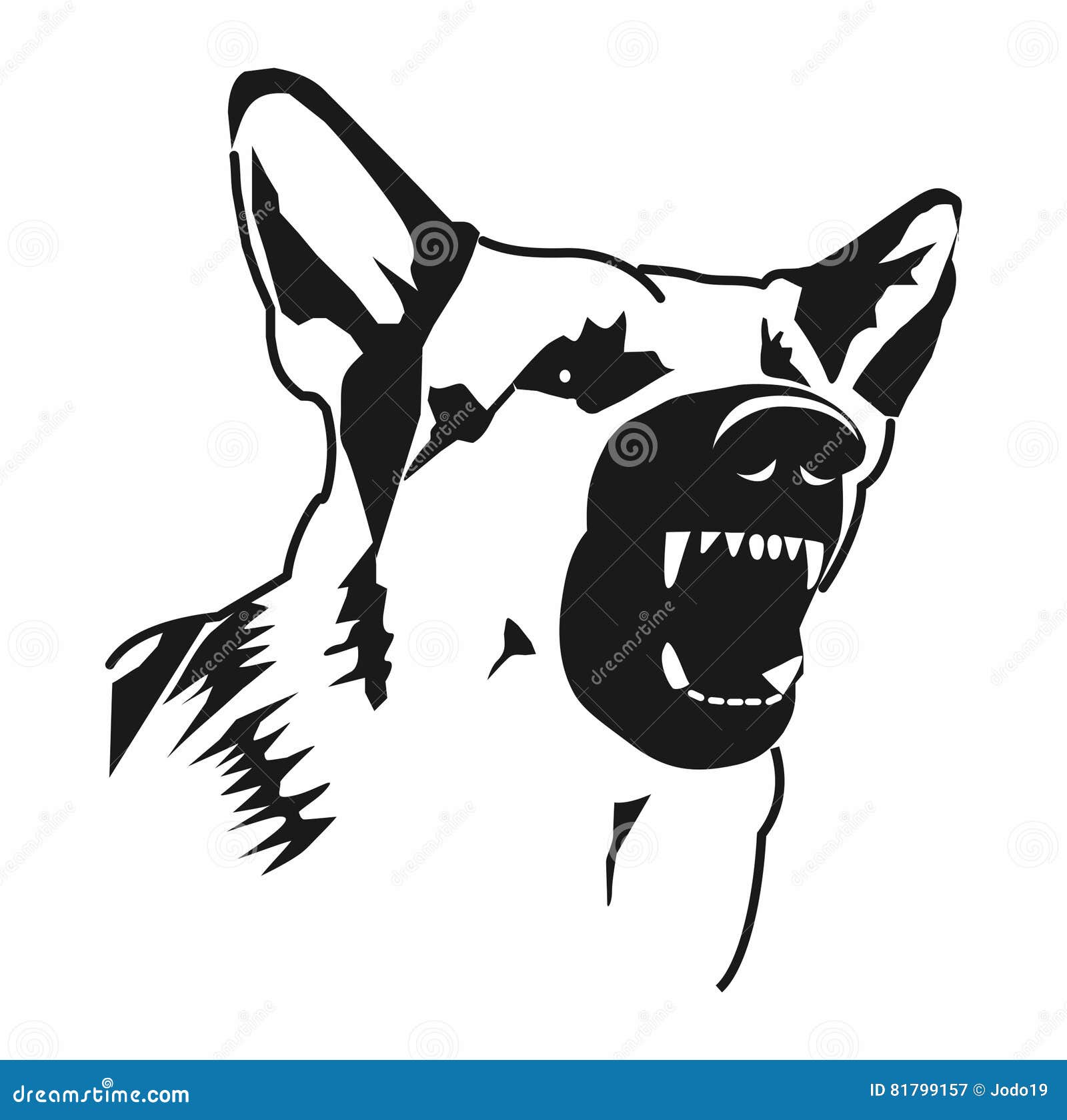 Contour Evil Dog. Stylized Illustration Stock Vector - Illustration of ...