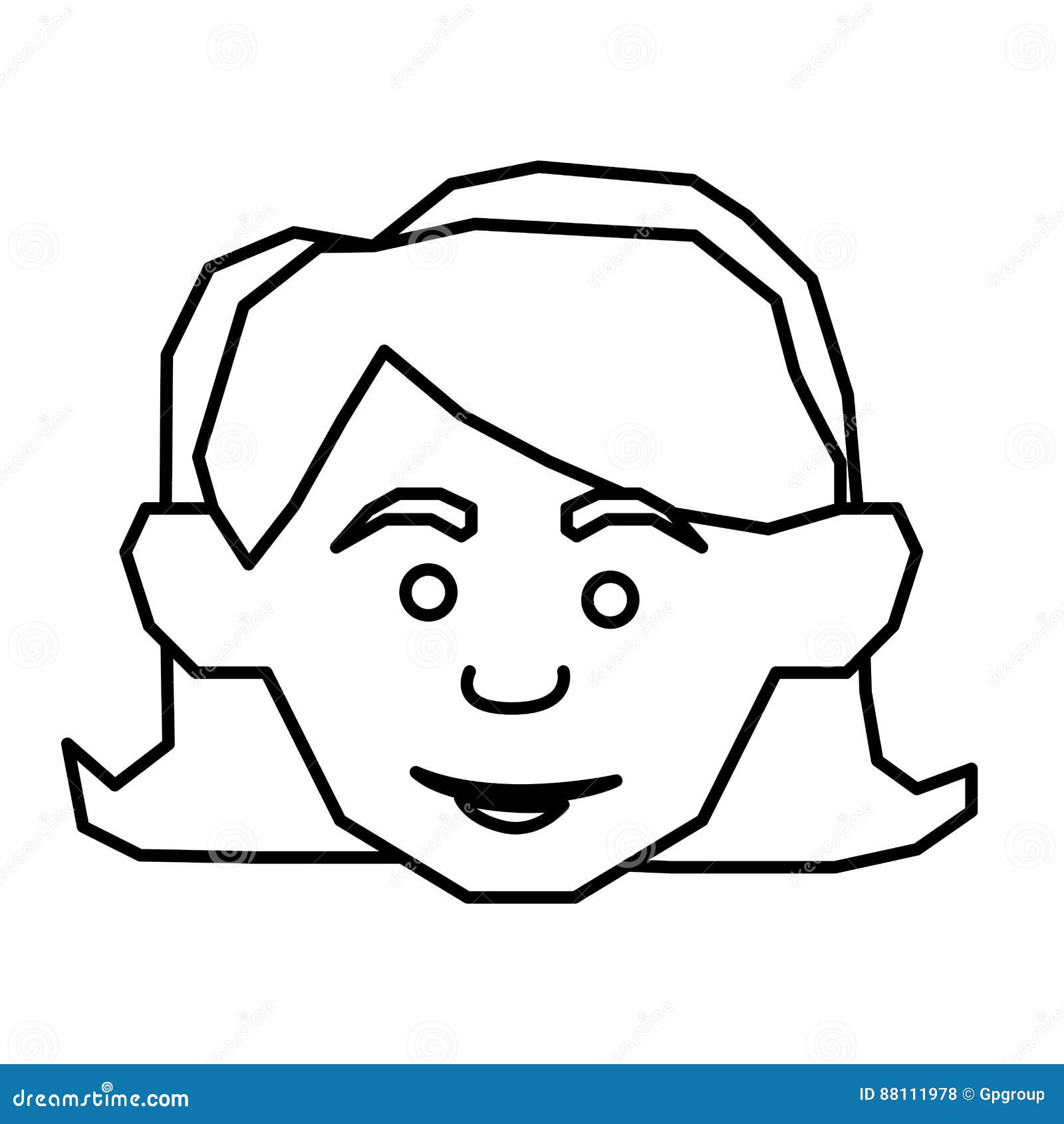 Contour Face Happy Woman Icon Stock Illustration - Illustration of ...